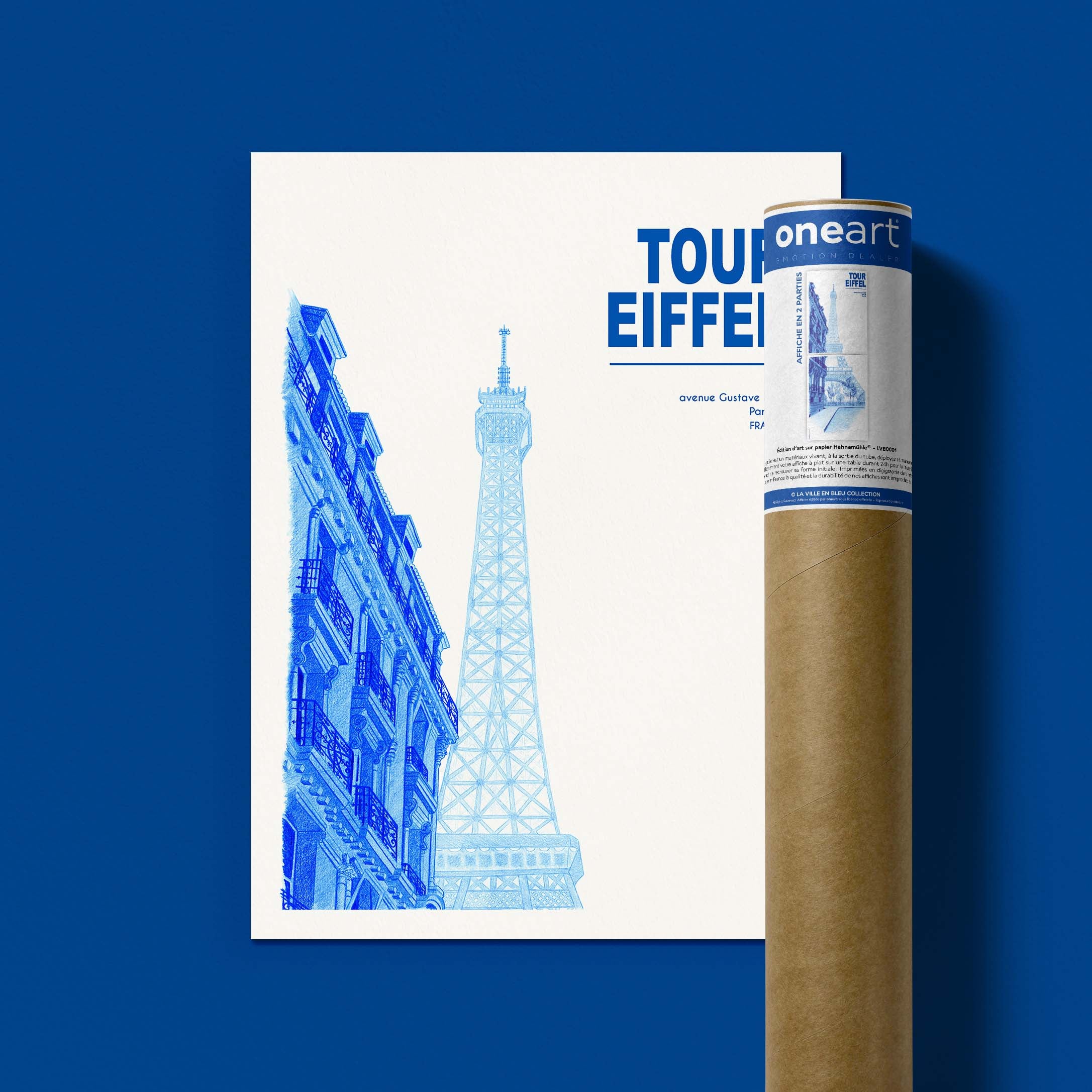 Diptych Posters The City in Blue - Paris - Eiffel Tower