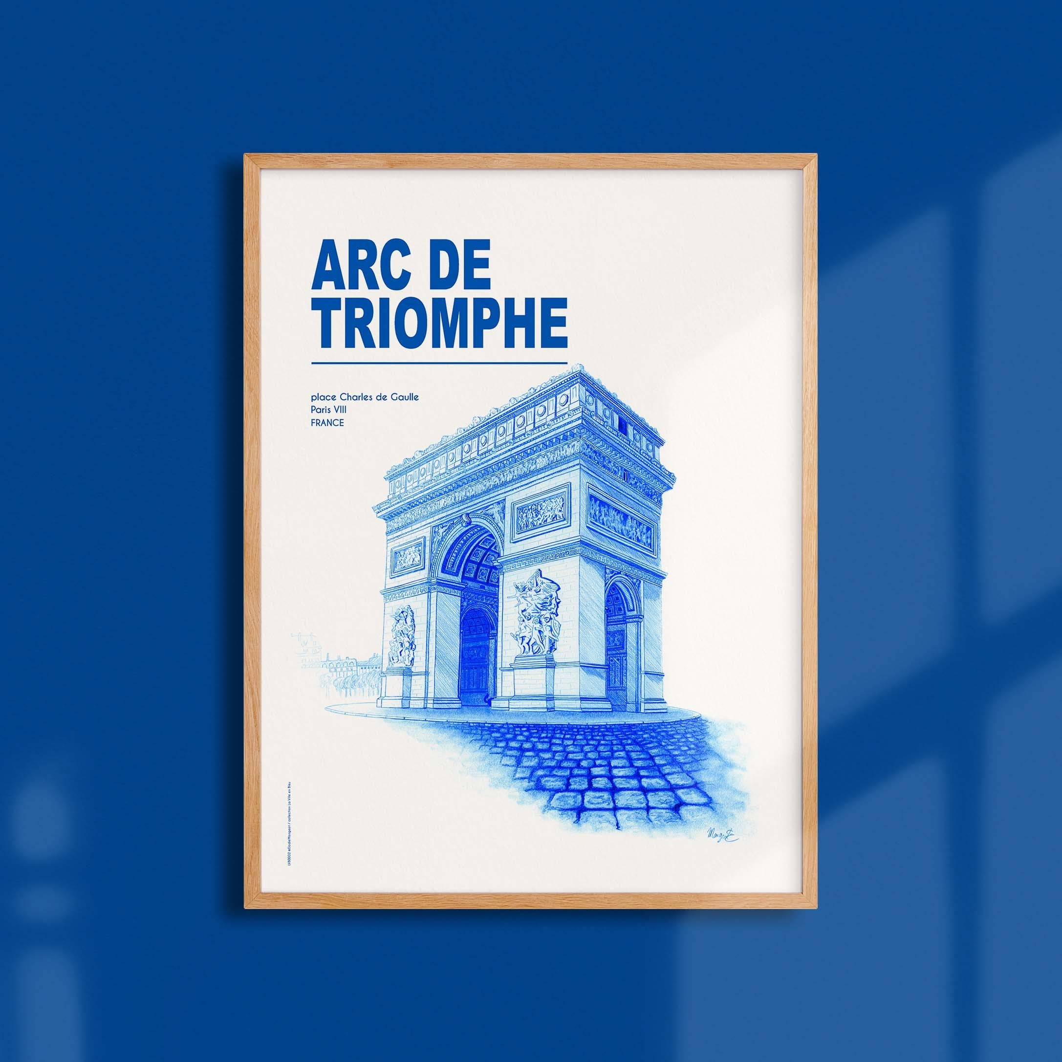 The City in Blue Poster - Paris - Arc de Triomphe