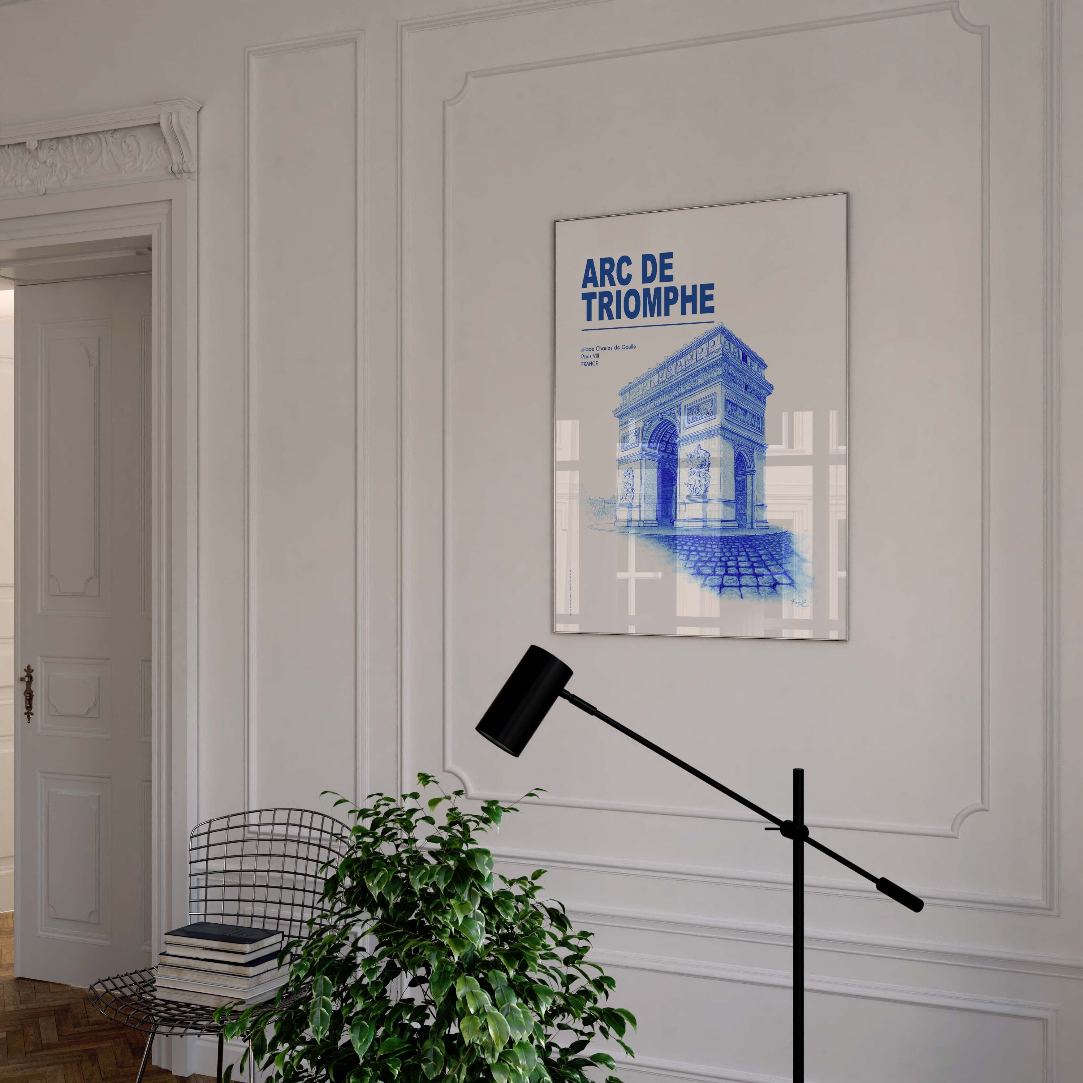 The City in Blue Poster - Paris - Arc de Triomphe