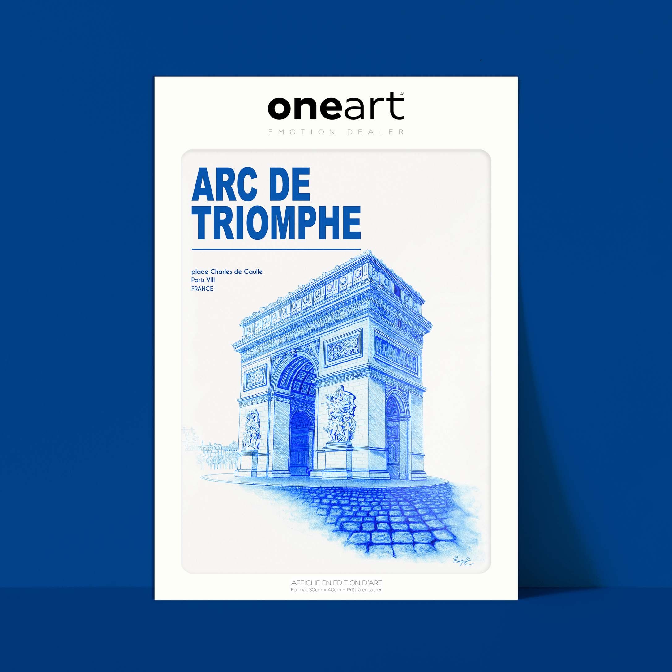 The City in Blue Poster - Paris - Arc de Triomphe