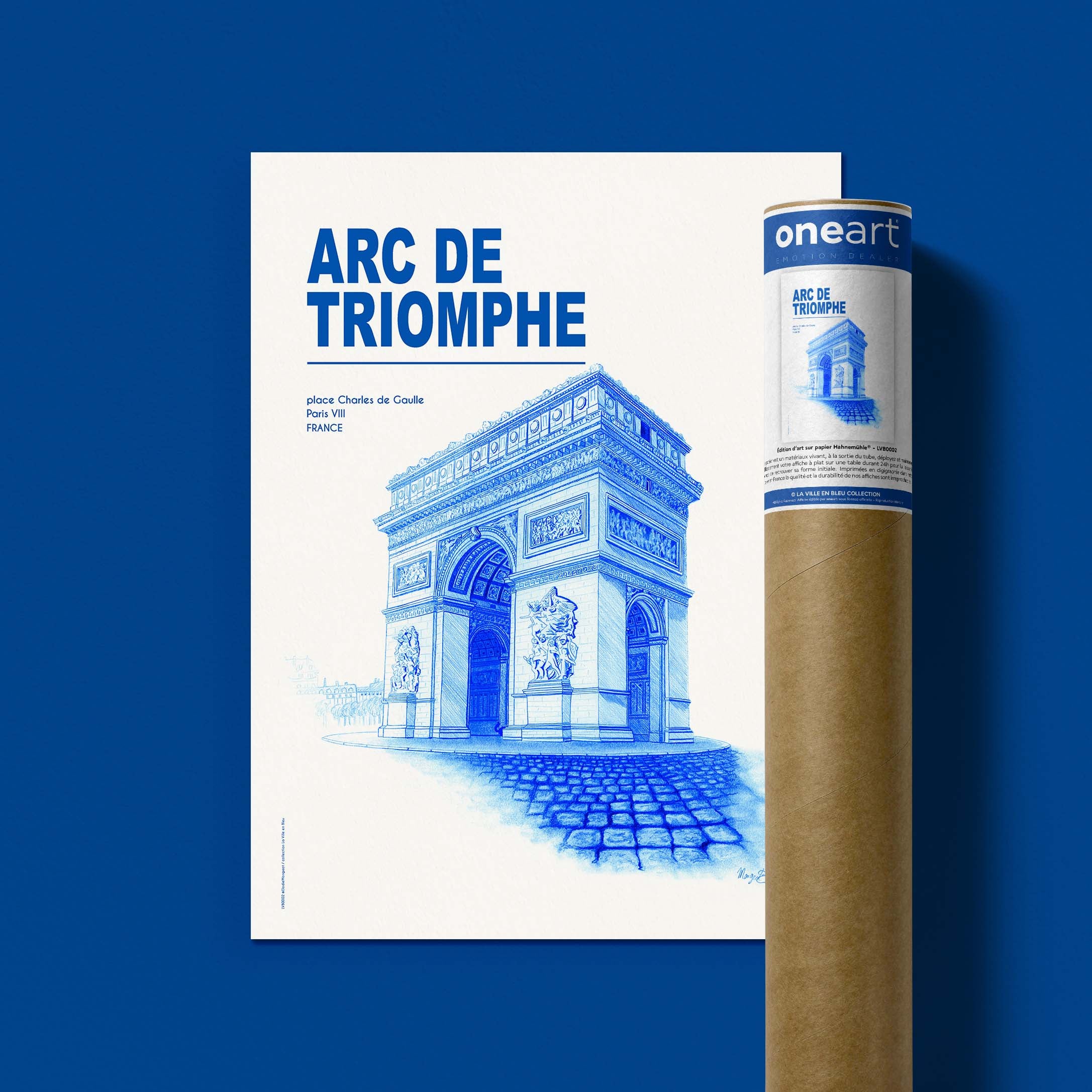 The City in Blue Poster - Paris - Arc de Triomphe