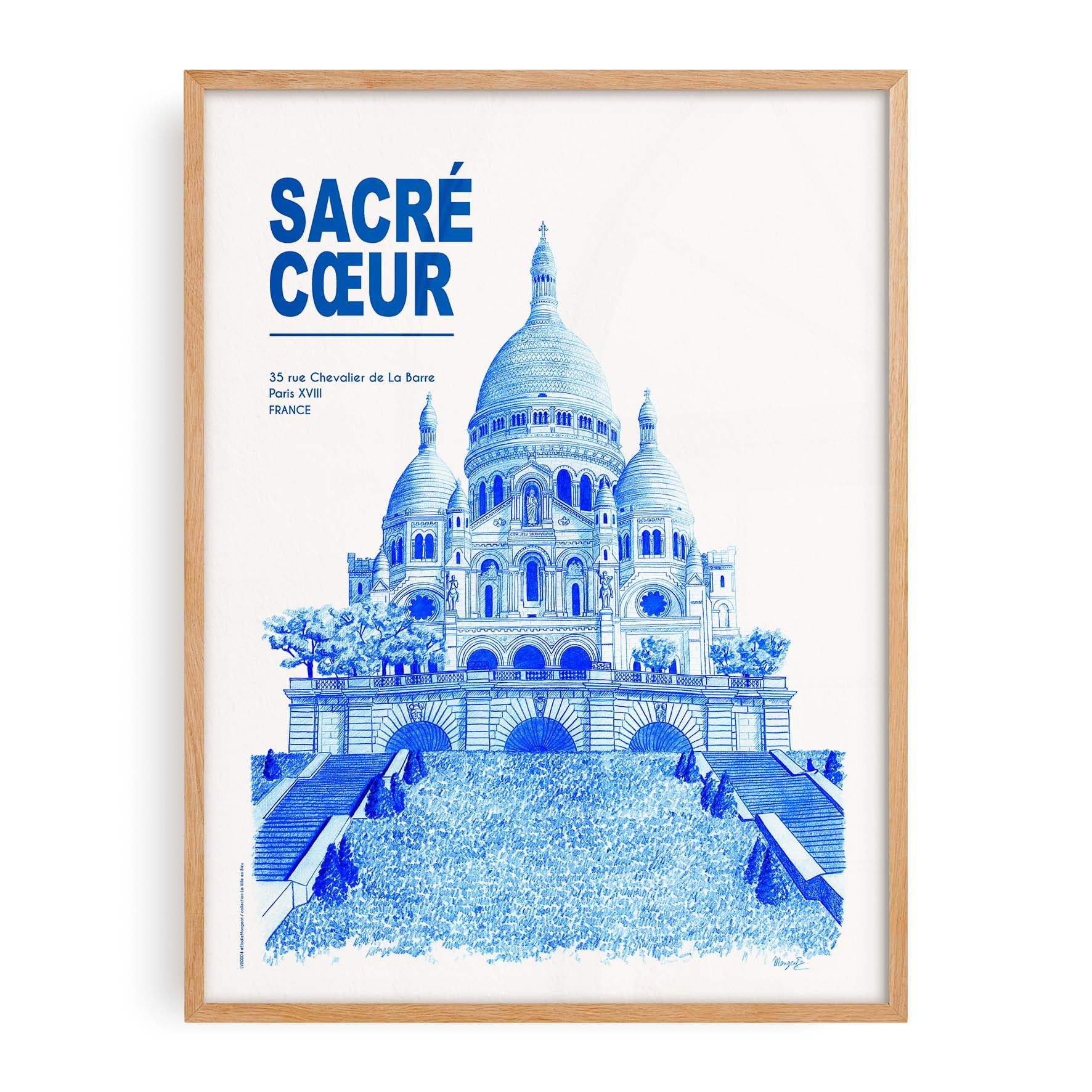 Poster The City in Blue - Paris - Sacré Cœur