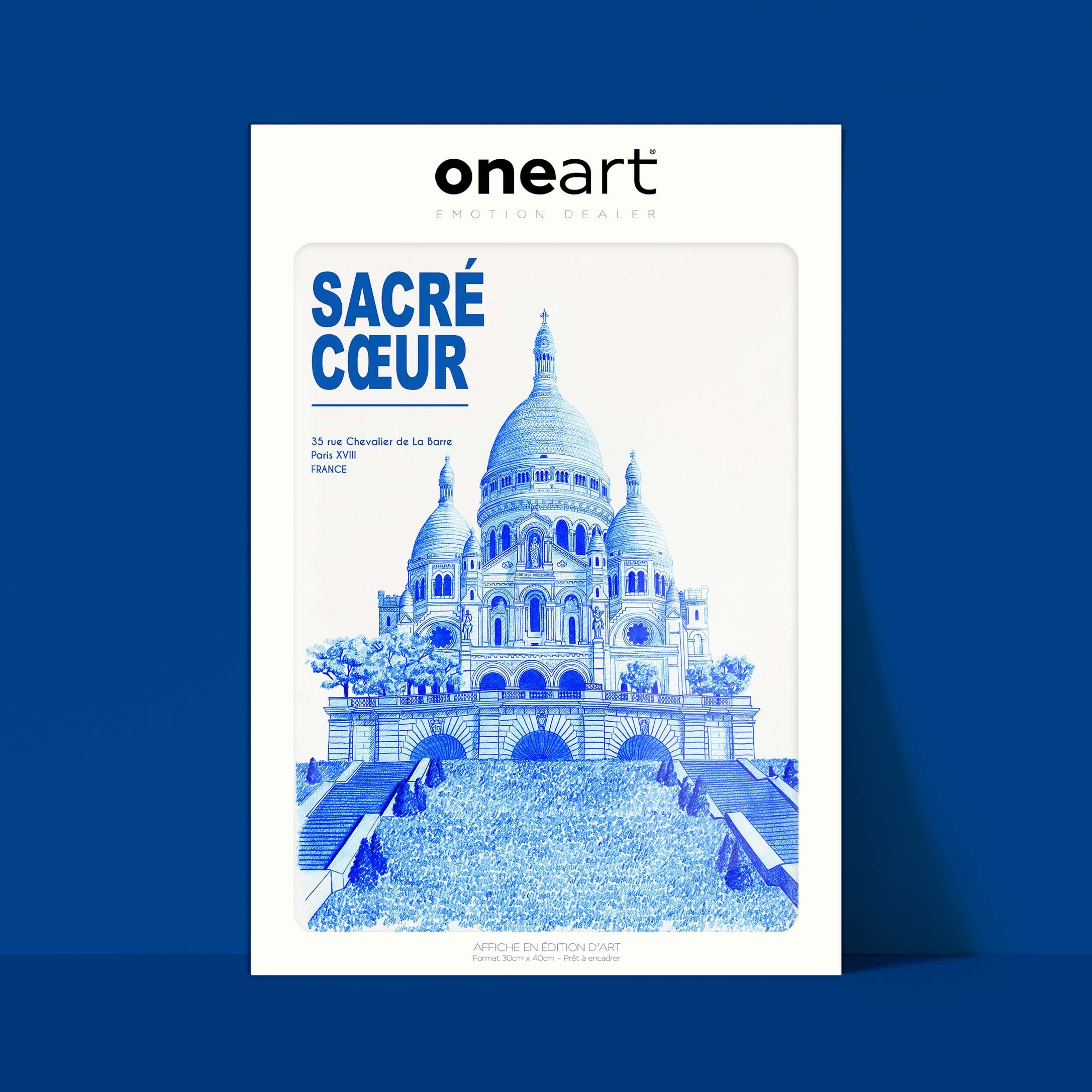 Poster The City in Blue - Paris - Sacré Cœur