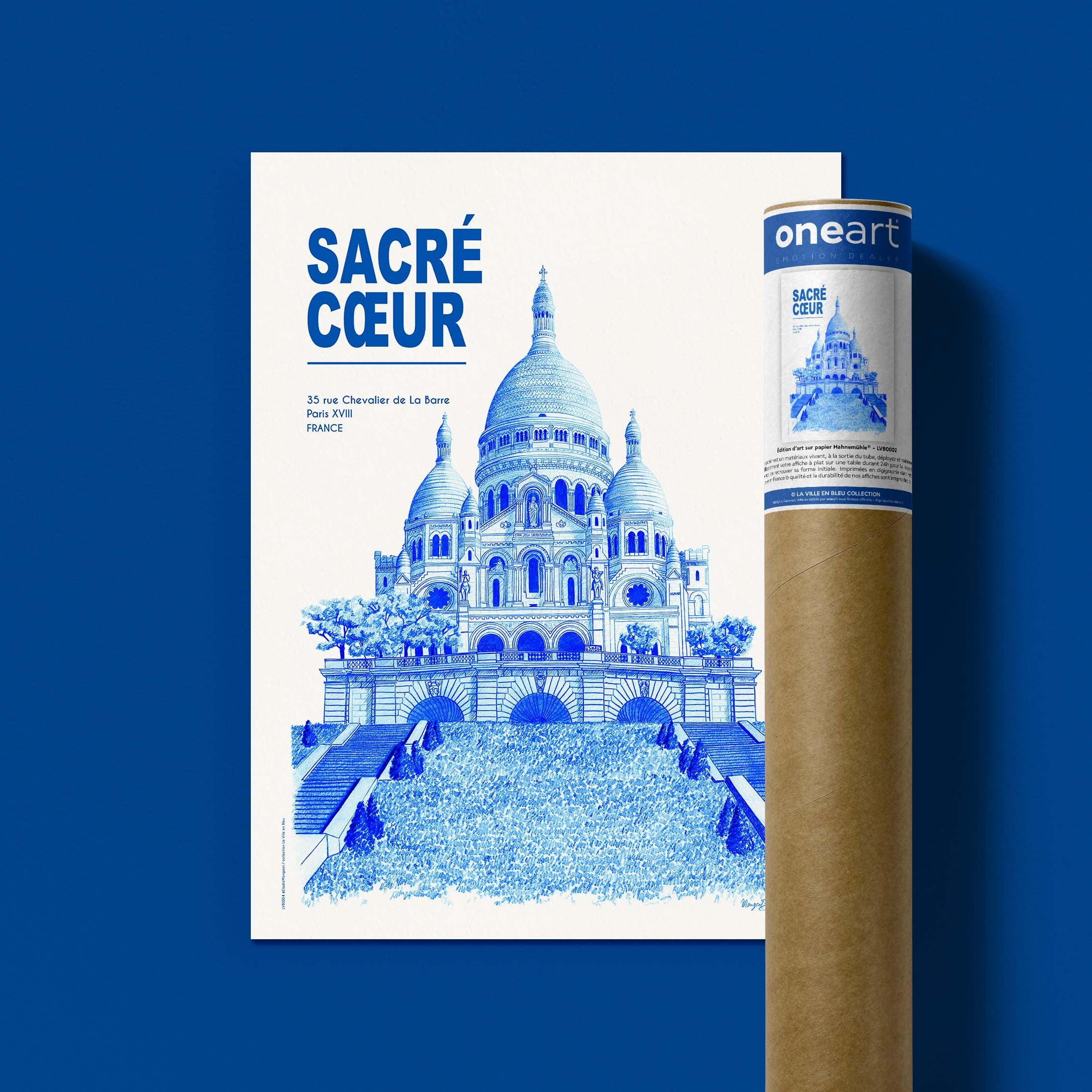 Poster The City in Blue - Paris - Sacré Cœur