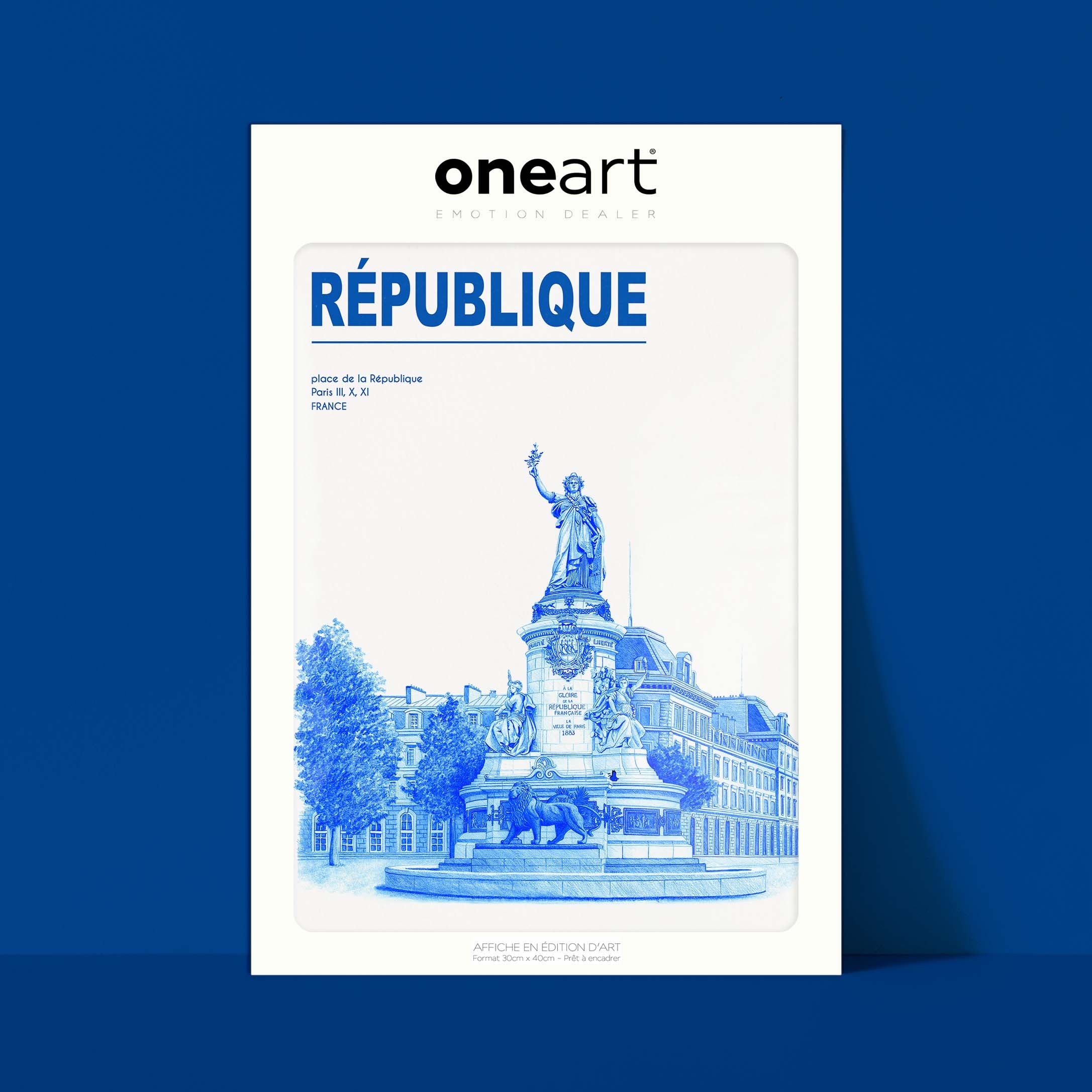 Affiche La Ville en Bleu - Paris - République