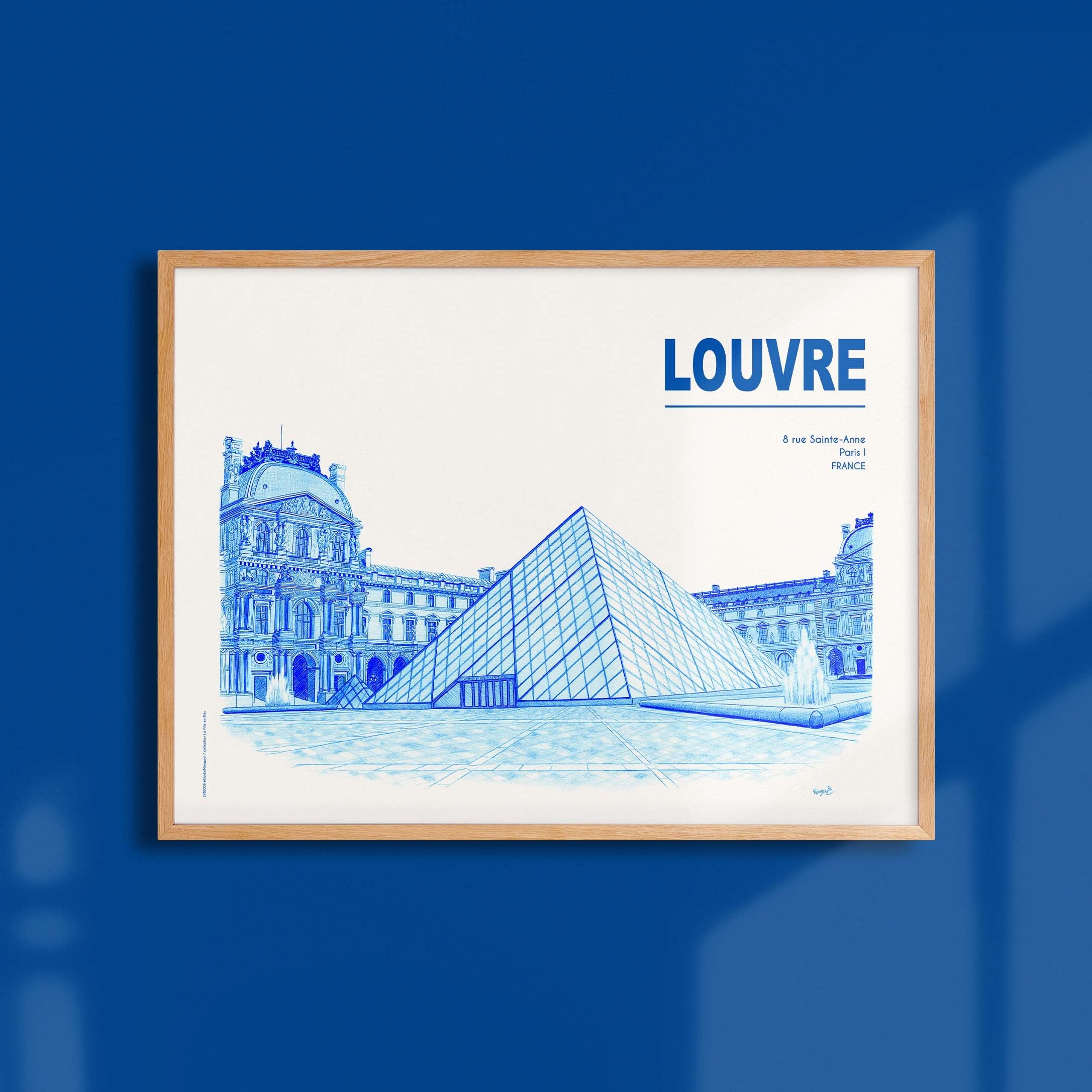 Affiche La Ville en Bleu - Paris - Louvre