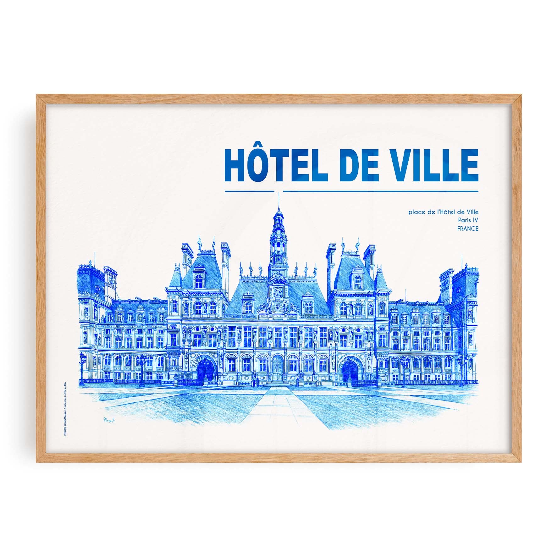 Affiche La Ville en Bleu - Paris - Hôtel de Ville