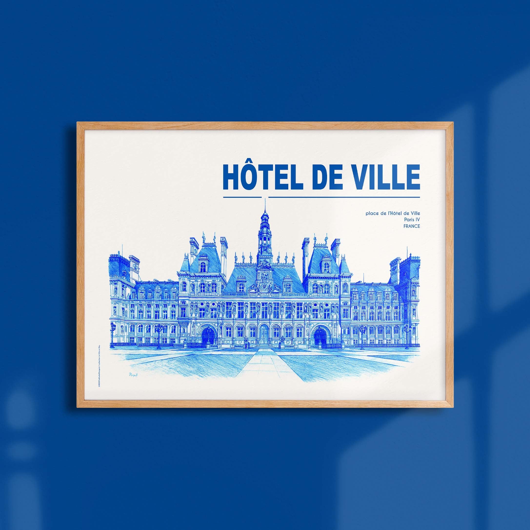 Affiche La Ville en Bleu - Paris - Hôtel de Ville