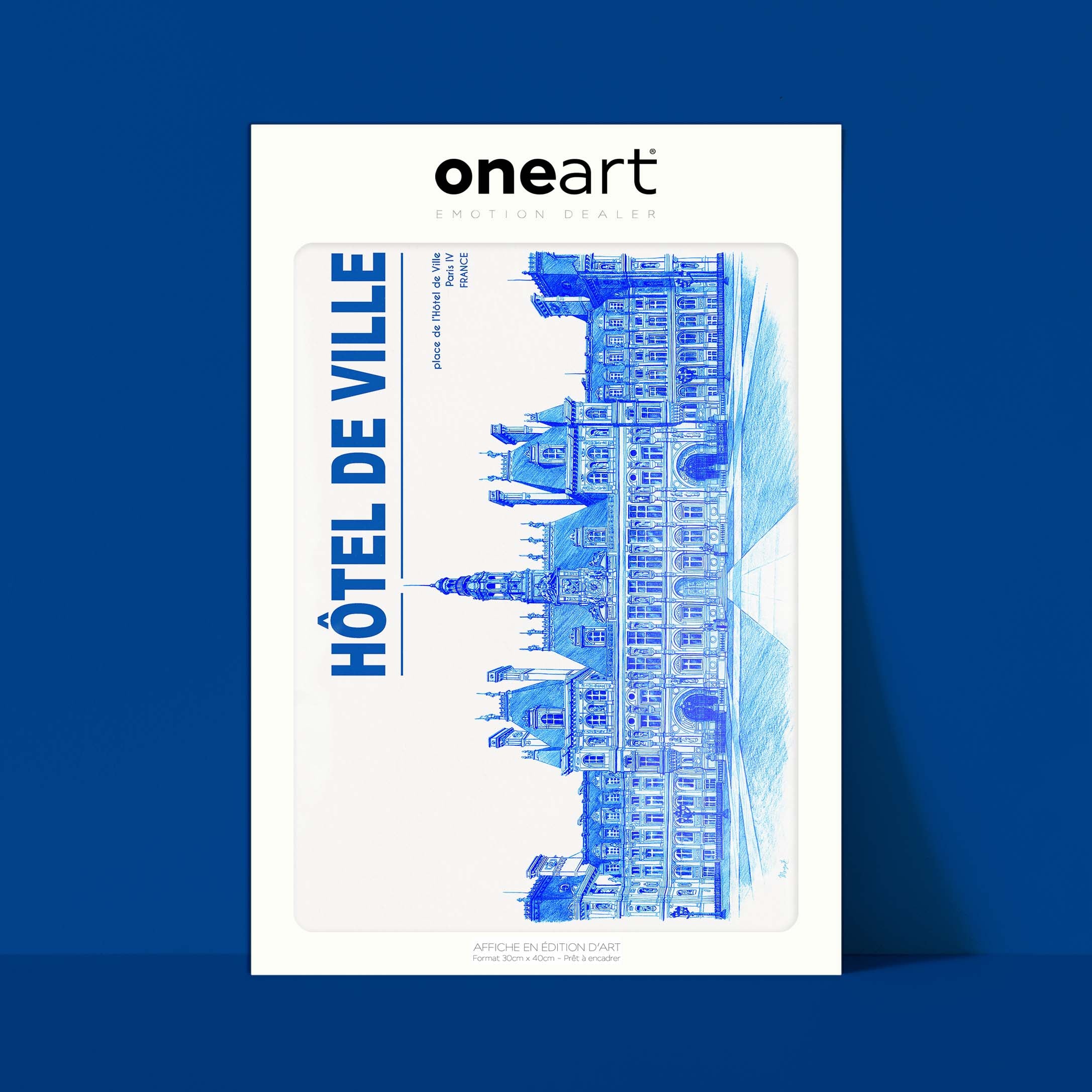 Affiche La Ville en Bleu - Paris - Hôtel de Ville
