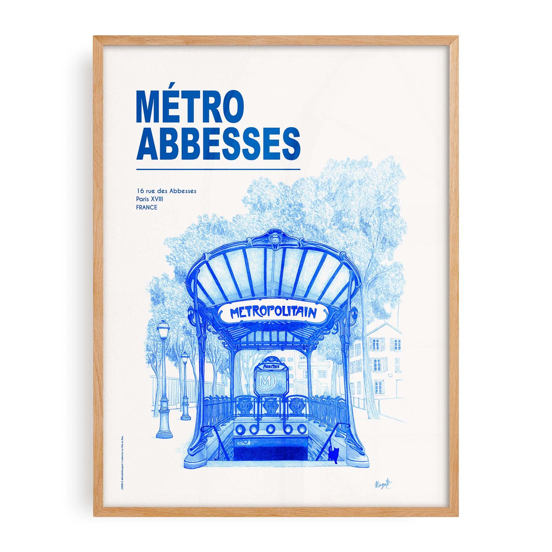 Affiche La Ville en Bleu - Paris - Métro Abbesses