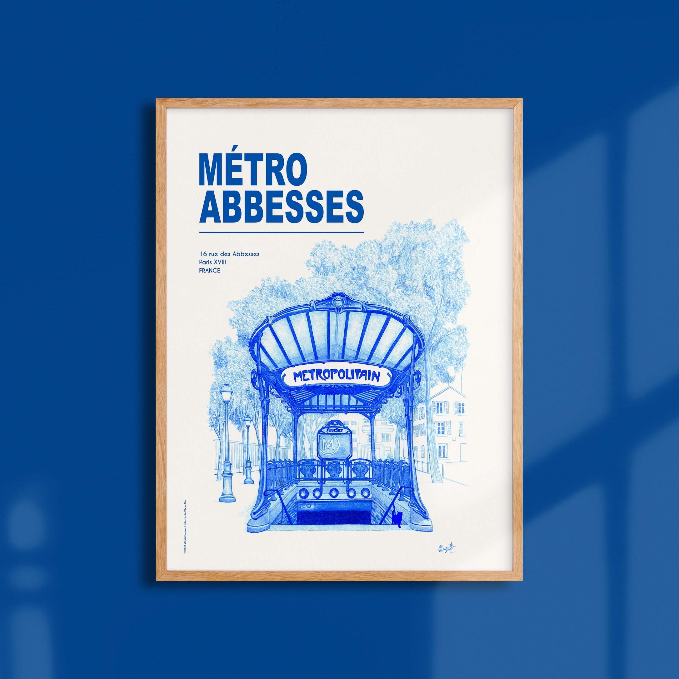 Affiche La Ville en Bleu - Paris - Métro Abbesses