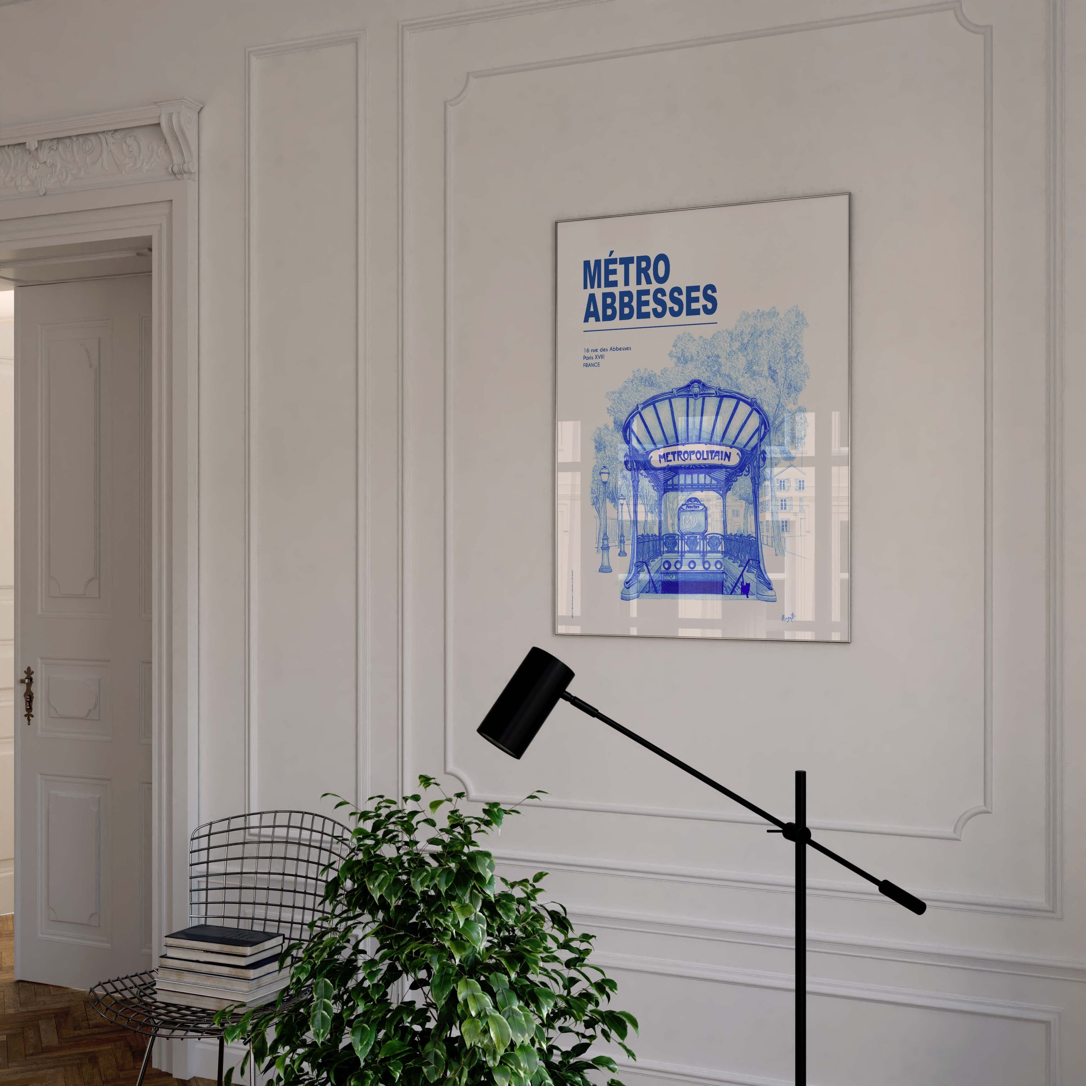 Affiche La Ville en Bleu - Paris - Métro Abbesses