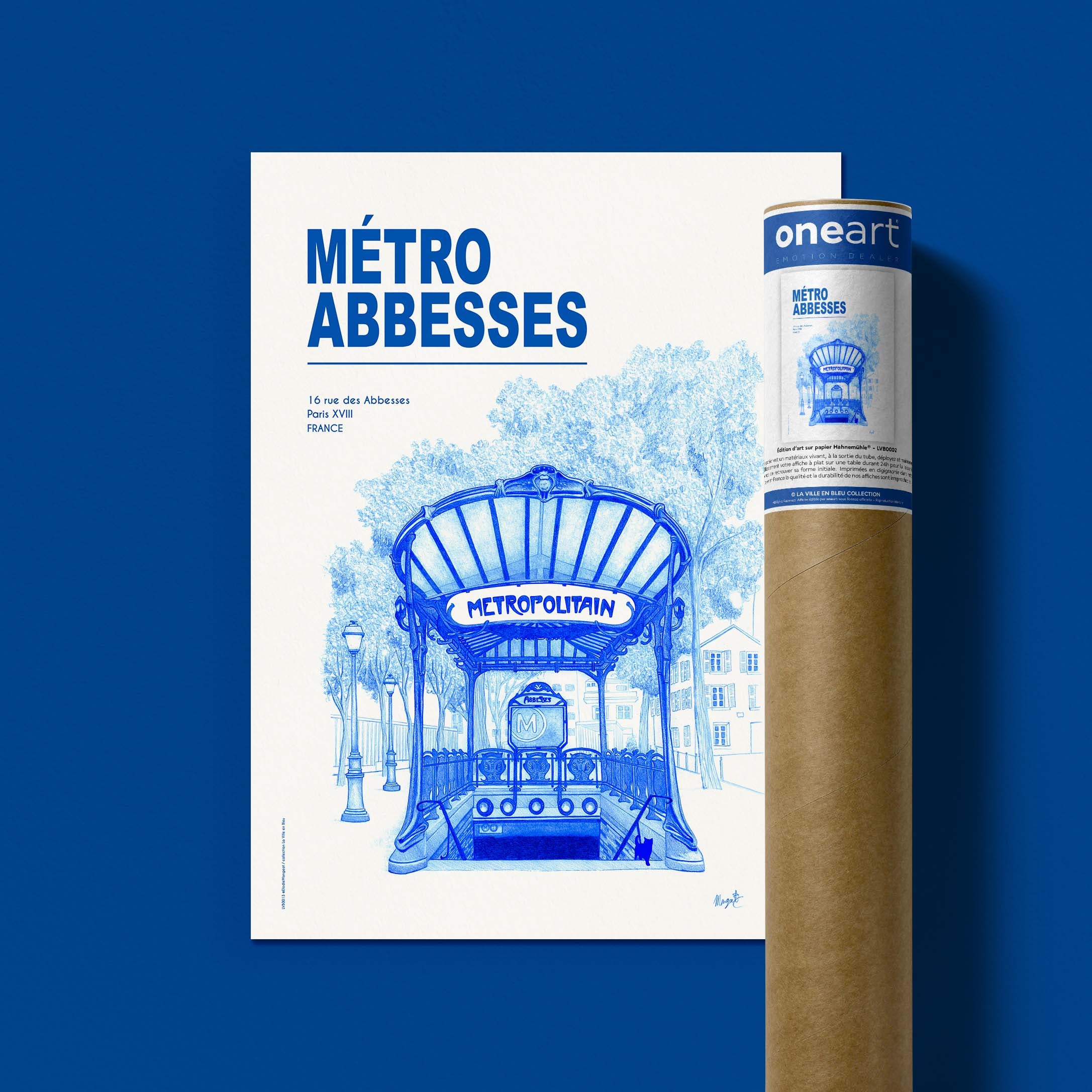 Affiche La Ville en Bleu - Paris - Métro Abbesses