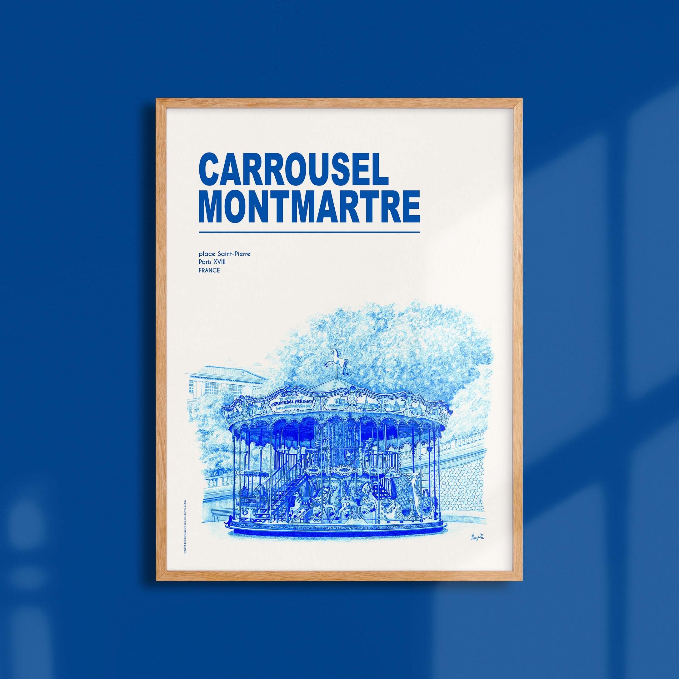 The City in Blue Poster - Paris - Carrousel Montmartre