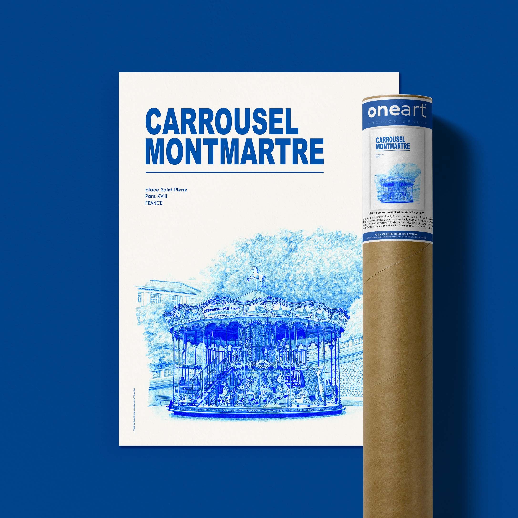 The City in Blue Poster - Paris - Carrousel Montmartre