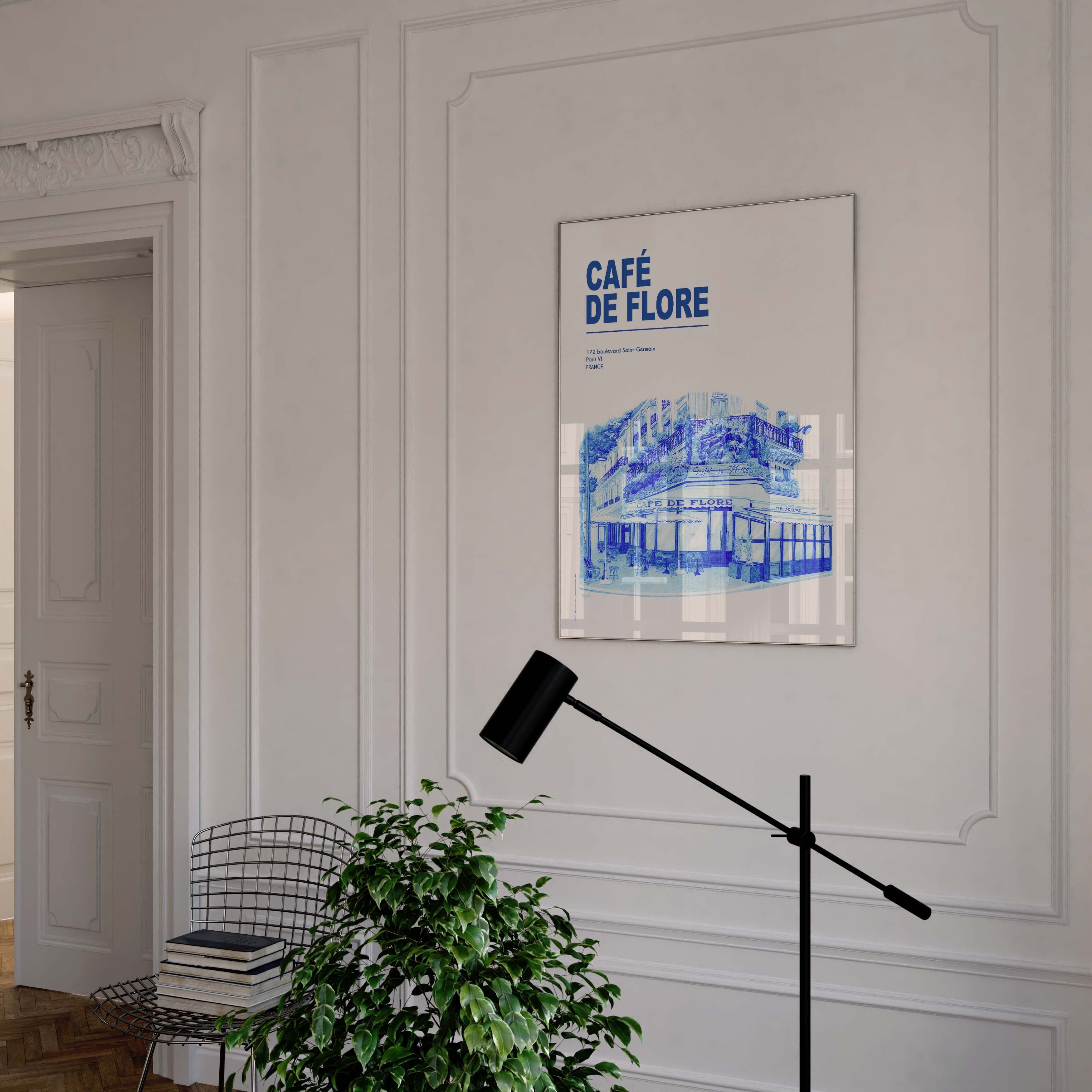 Poster The City in Blue - Paris - Café de Flore