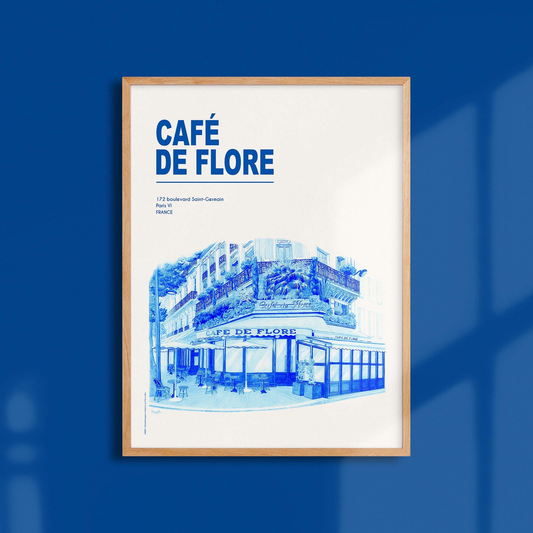 Poster The City in Blue - Paris - Café de Flore