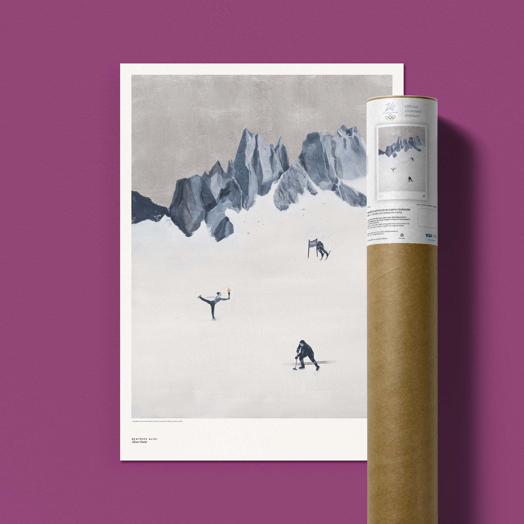 Affiche artistique Milano Cortina 2026 pour les Jeux Olympiques, Olympic Art Poster par Beatrice Alici