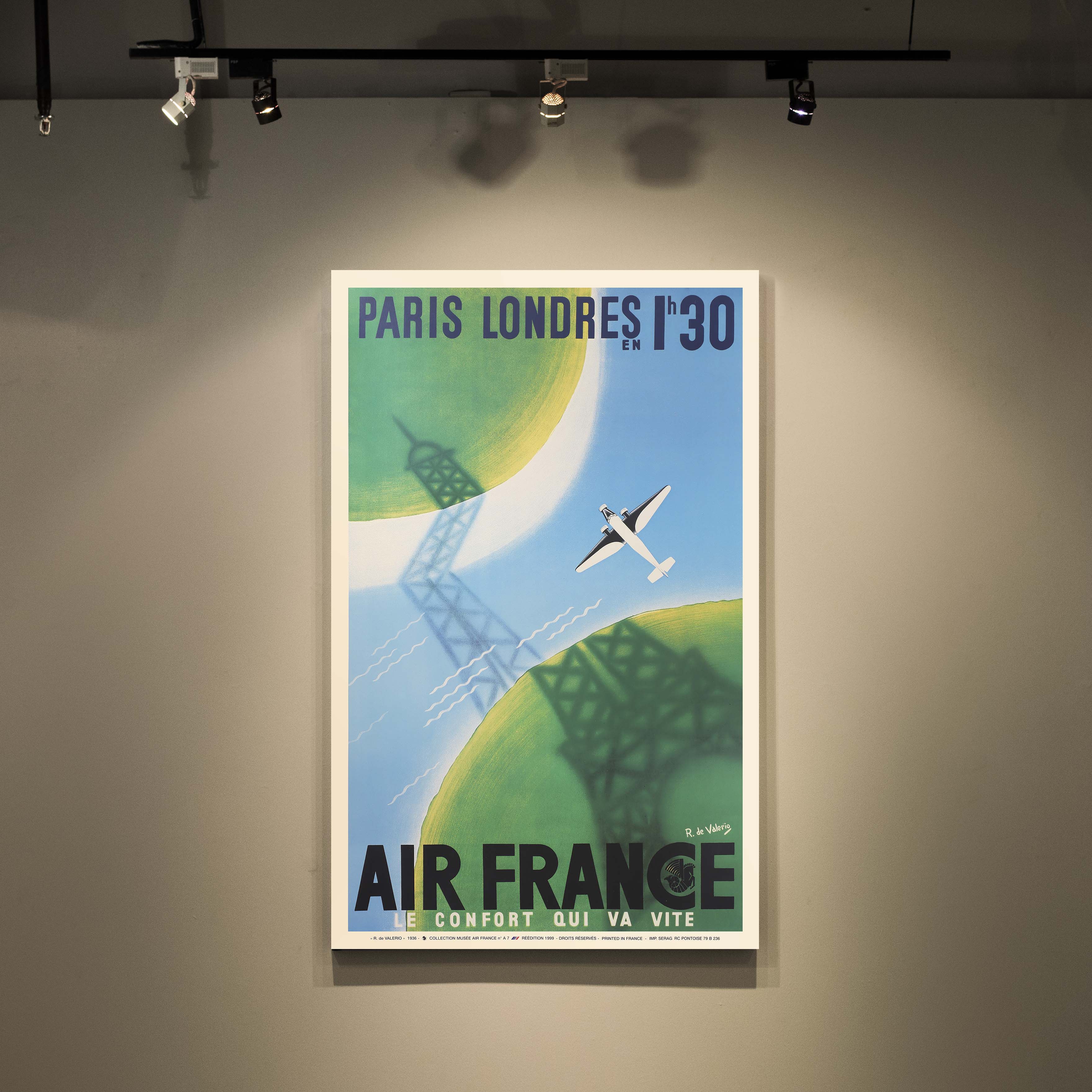Affiche d'agence Air France - Paris Londres en 1h30-oneart.fr
