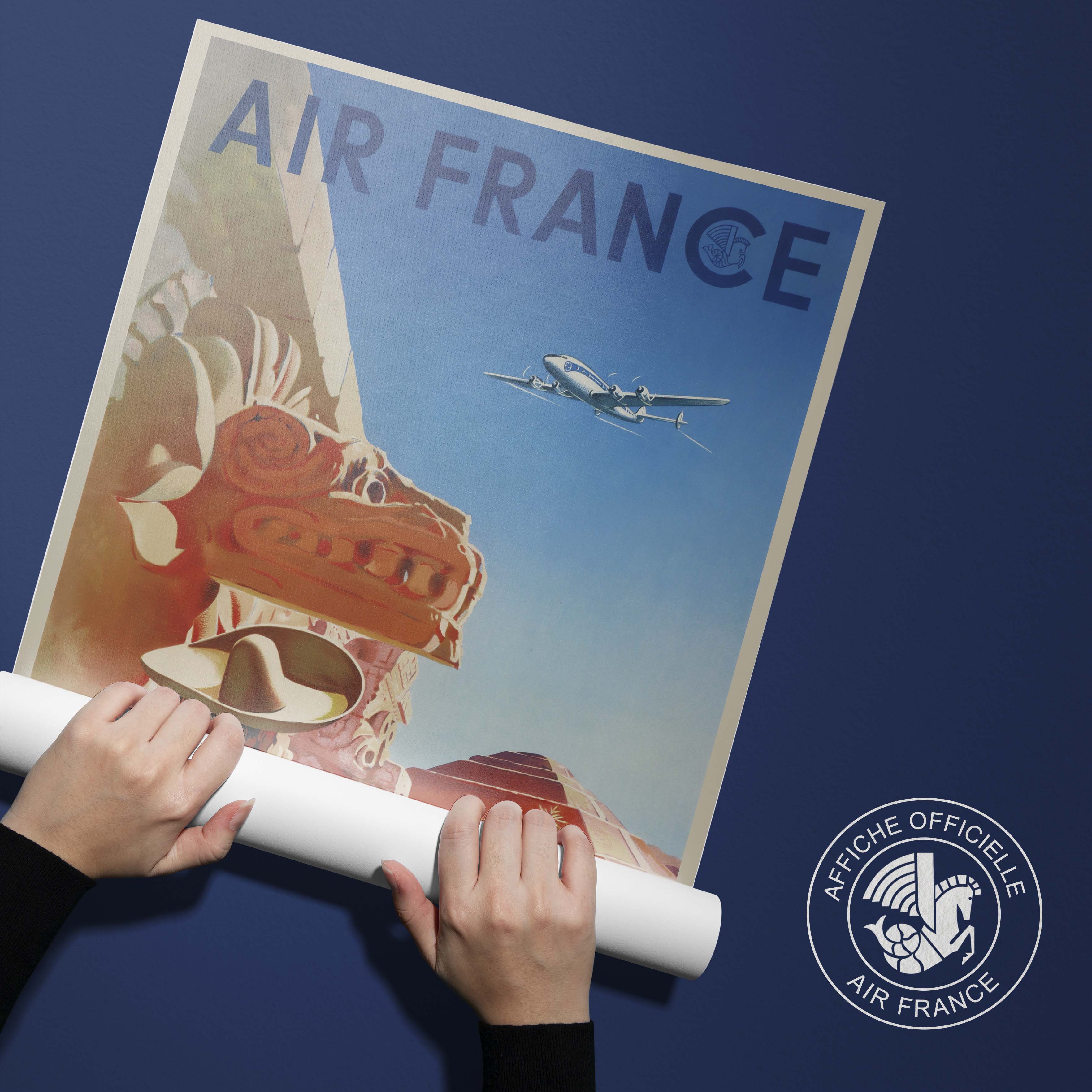 Affiche d'agence Air France - Paris Mexico - direct-oneart.fr