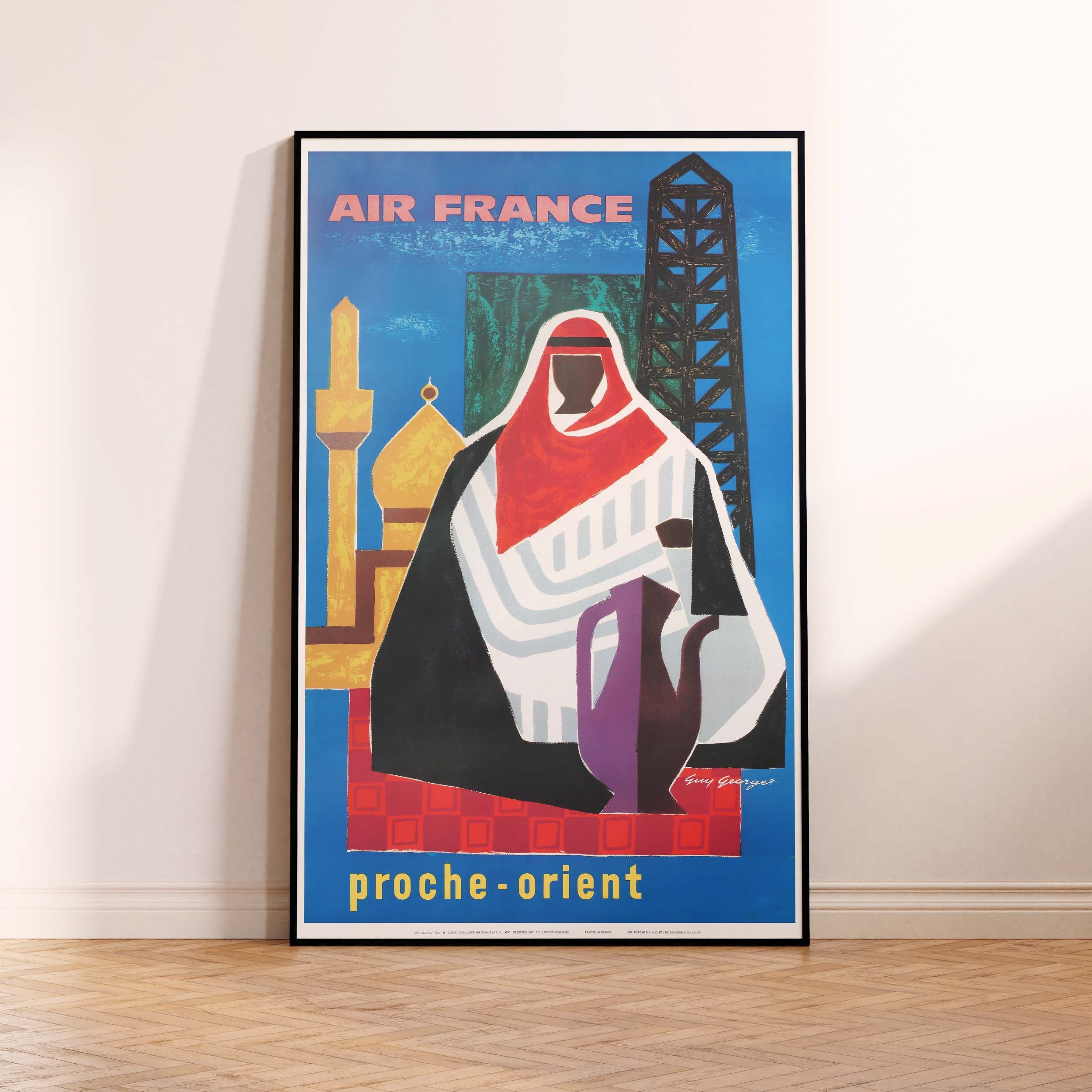 Affiche d'agence Air France - Proche-orient-oneart.fr