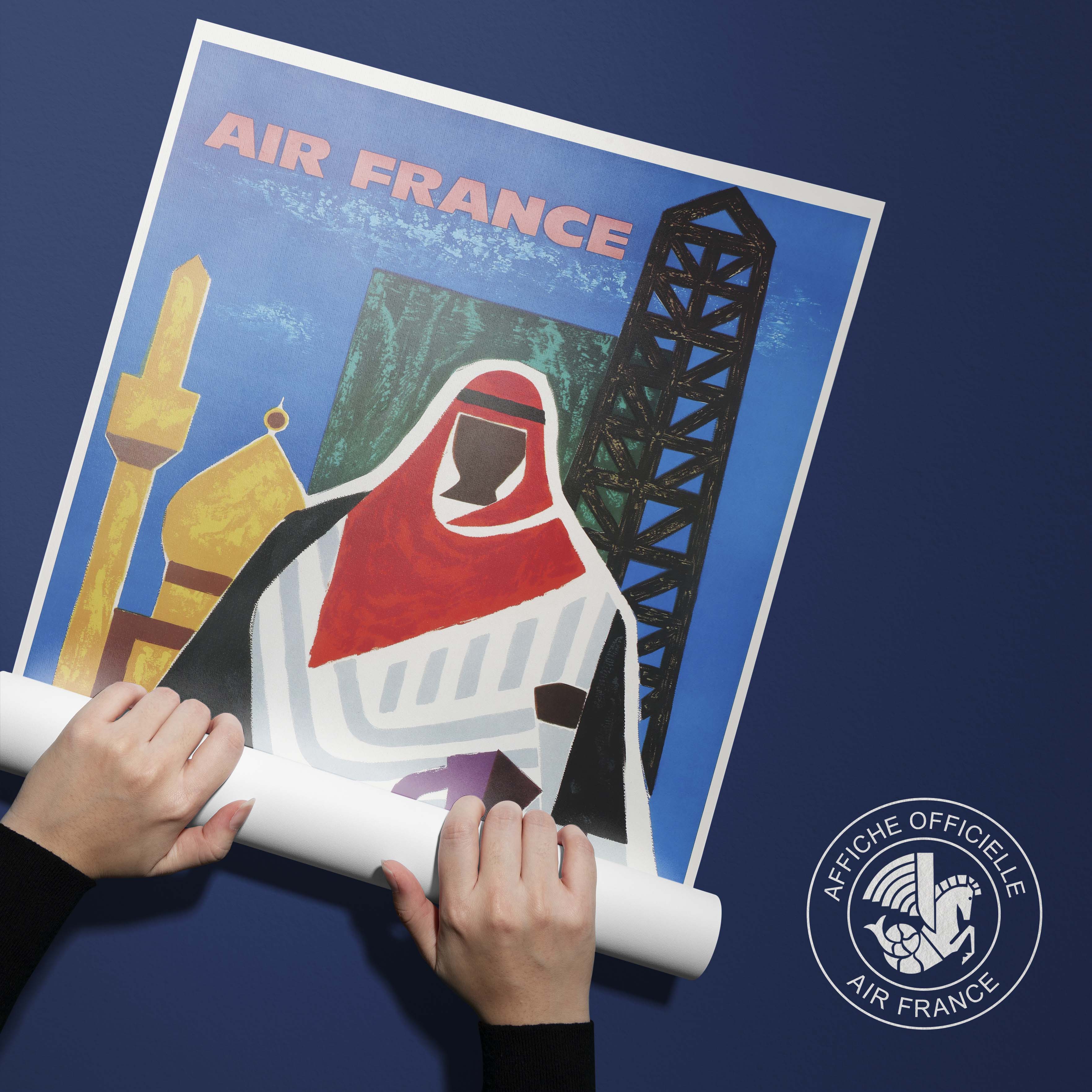 Affiche d'agence Air France - Proche-orient-oneart.fr