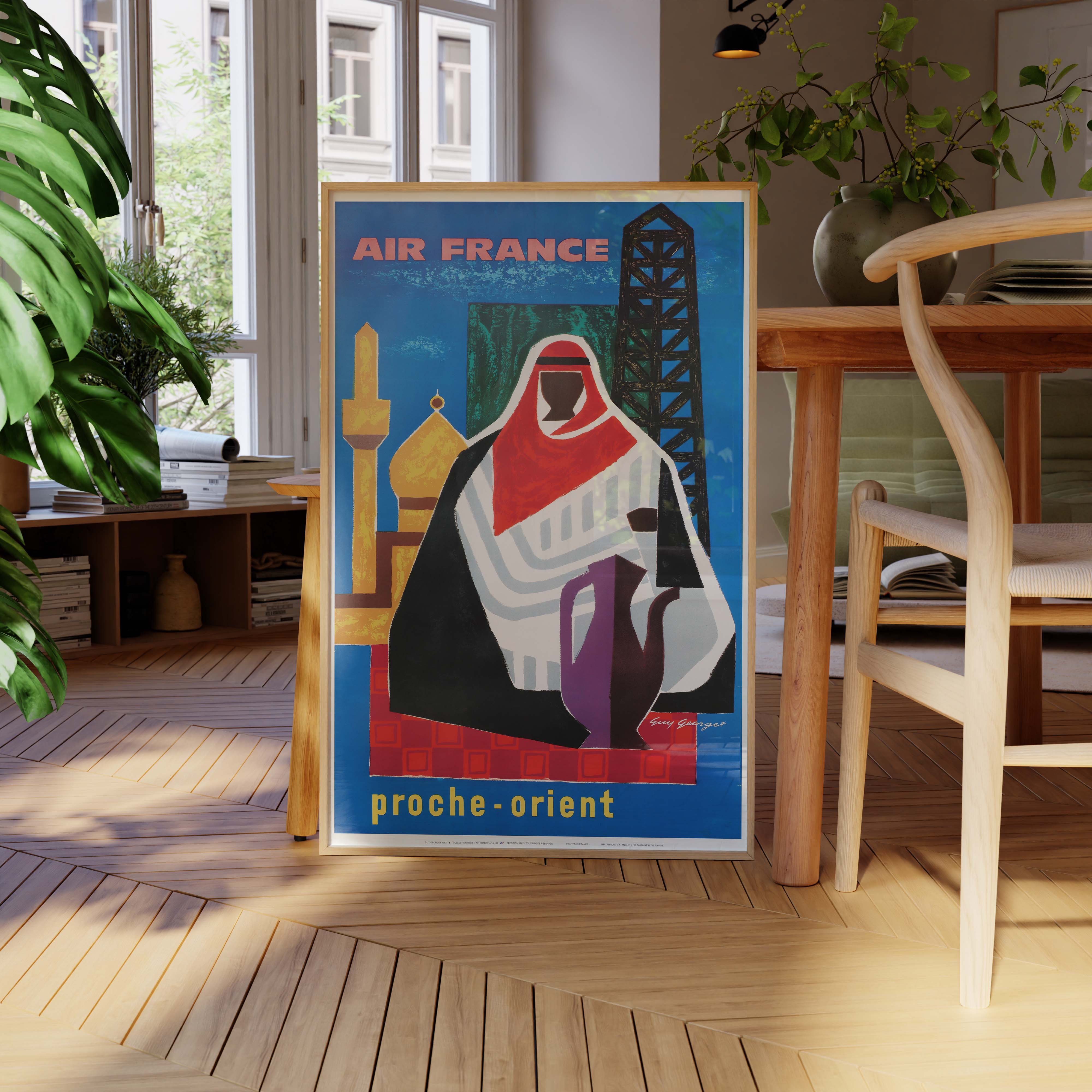 Affiche d'agence Air France - Proche-orient-oneart.fr