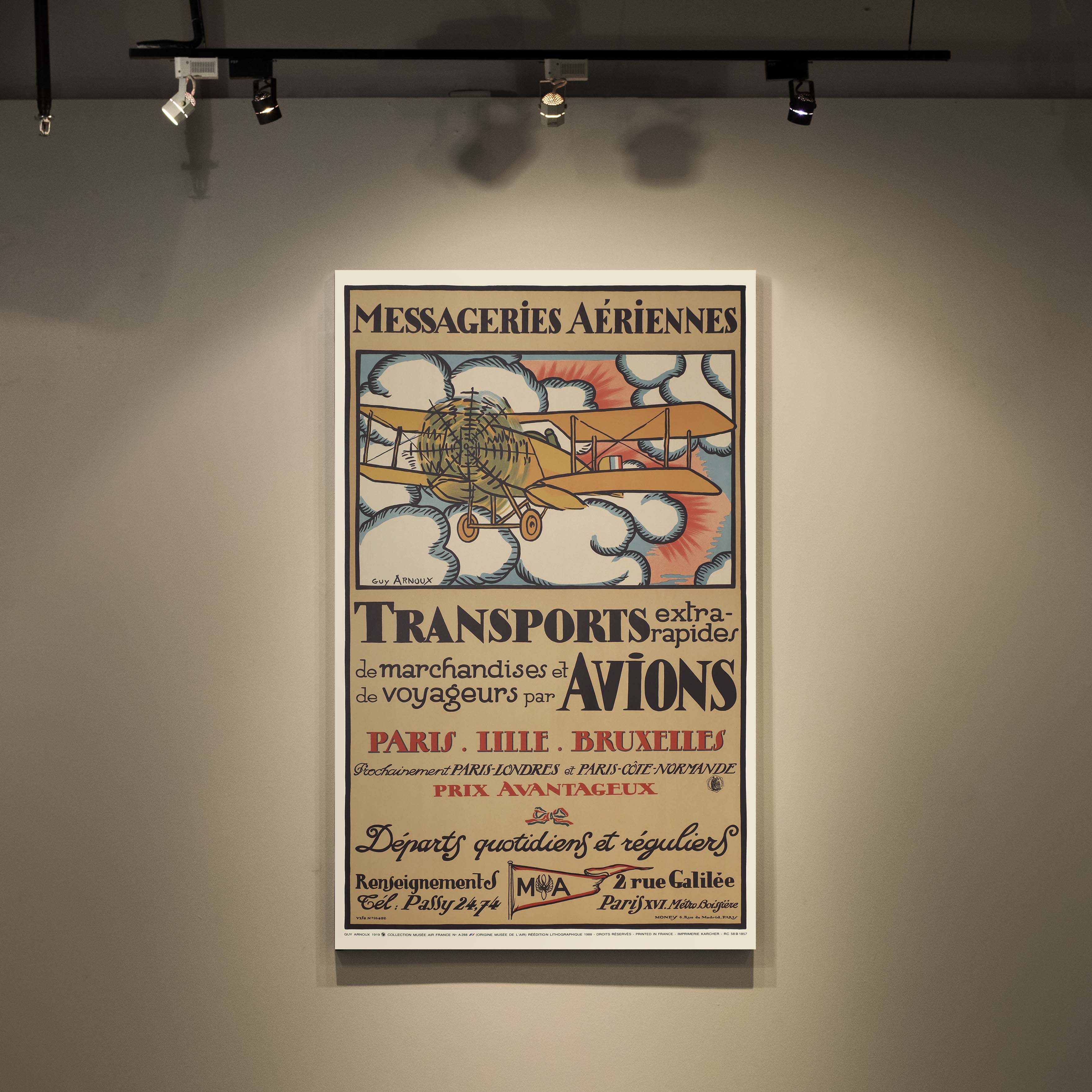 Affiche d'agence Messageries Aériennes-oneart.fr