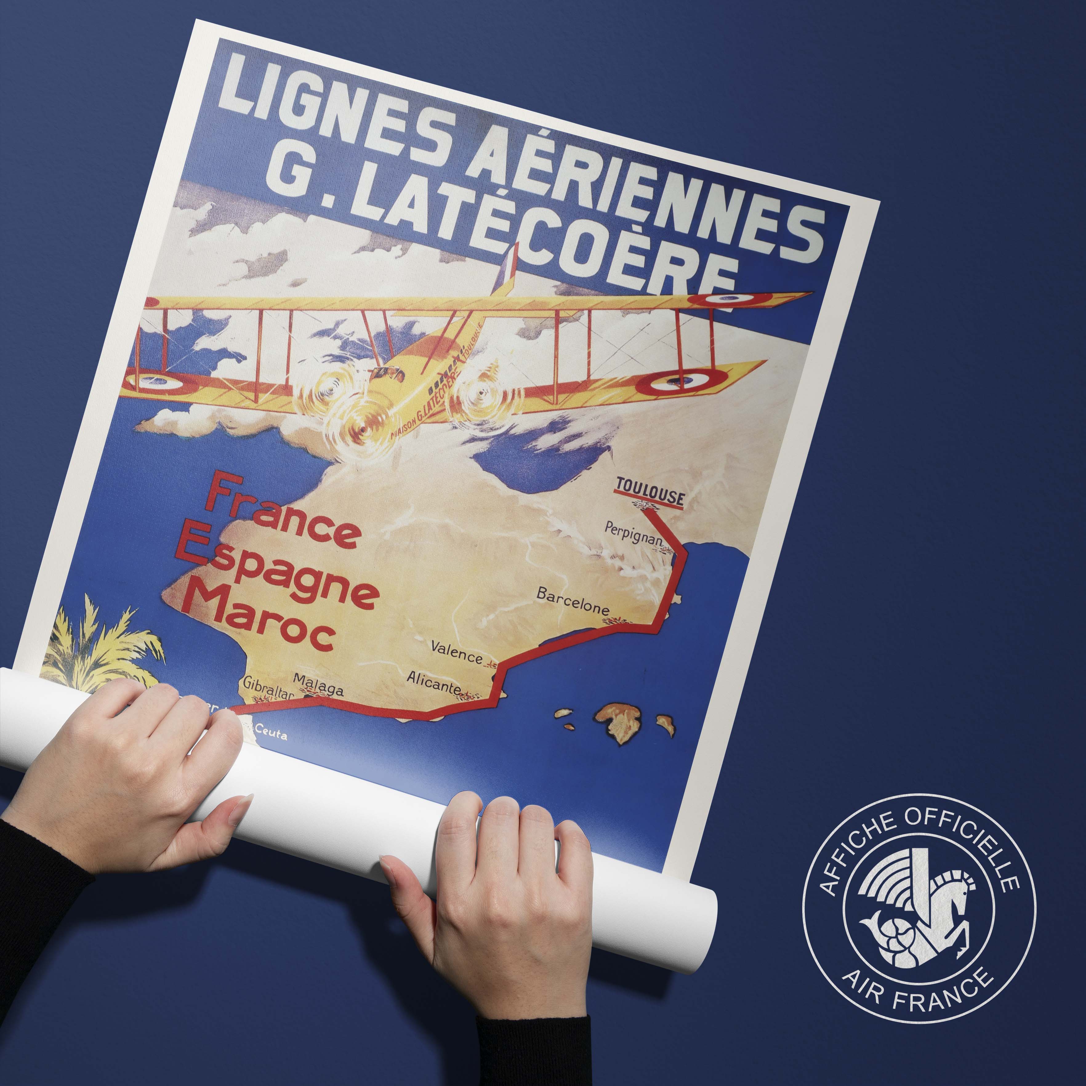 Affiche d'agence G. Latécoère - Lignes aériennes-oneart.fr