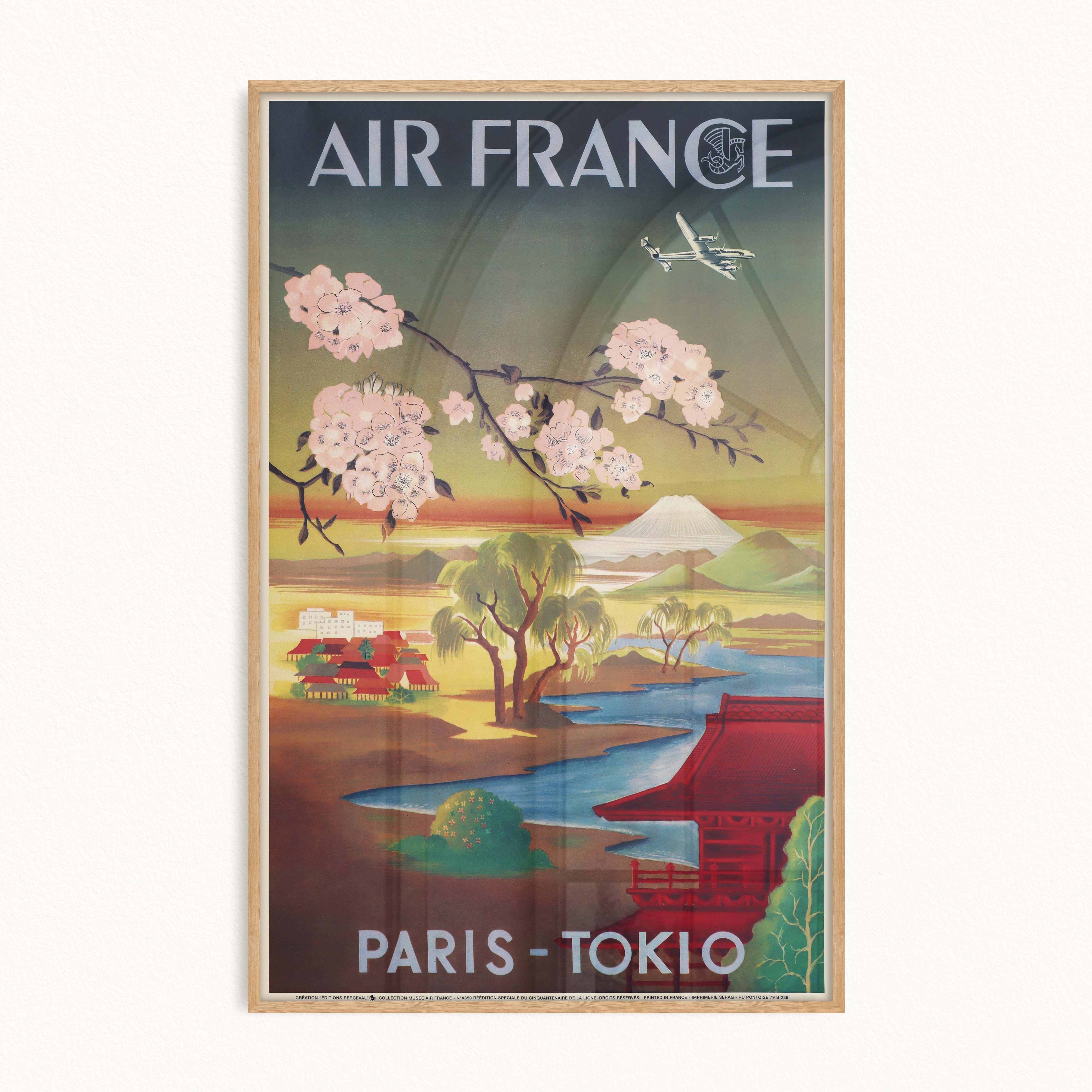 Affiche d'agence Air France - Paris Tokio-oneart.fr