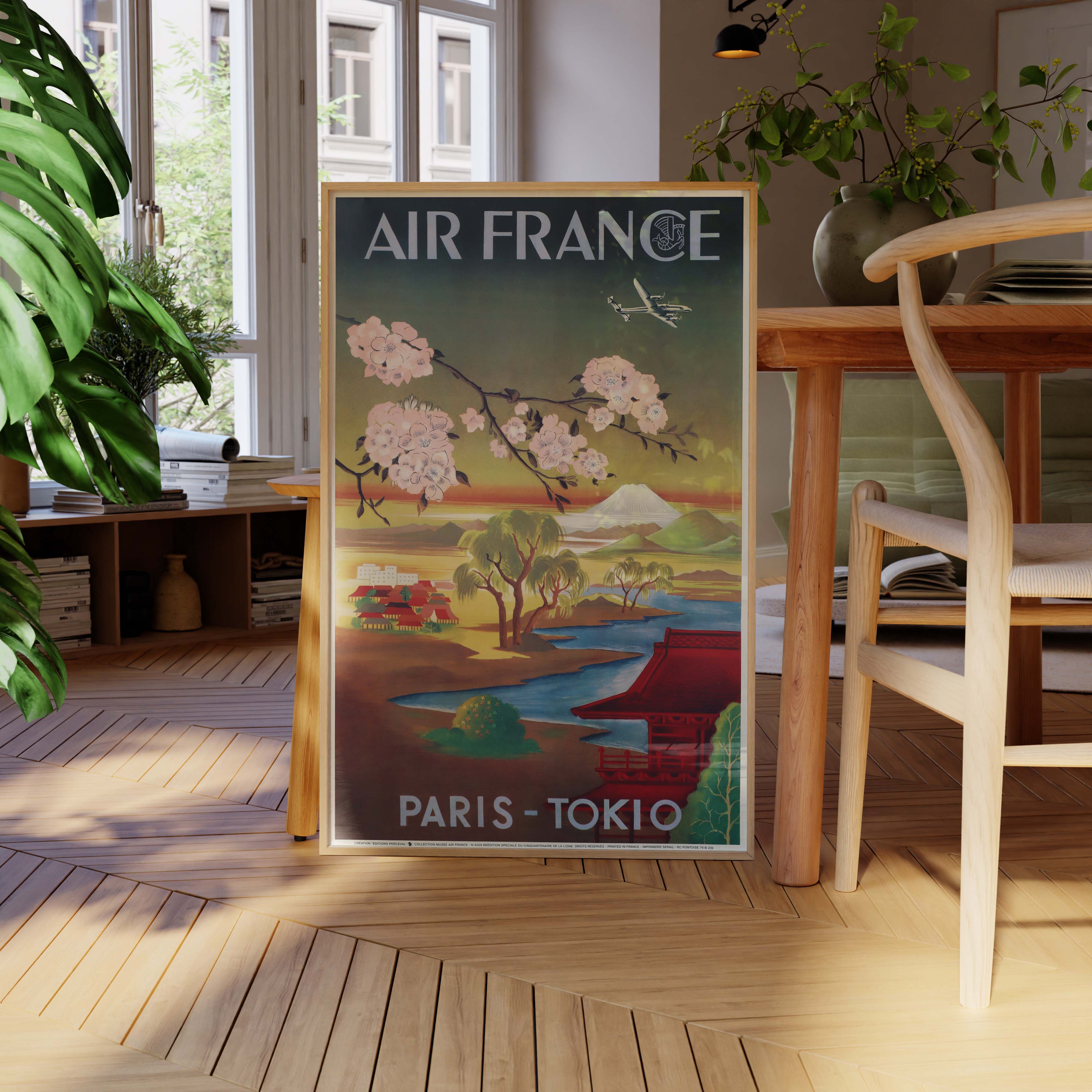 Affiche d'agence Air France - Paris Tokio-oneart.fr