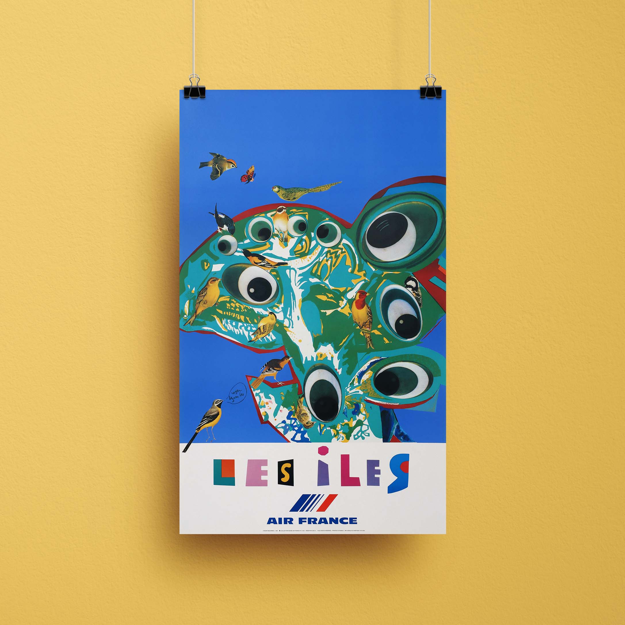 Affiche d'agence Air France - Les iles-oneart.fr