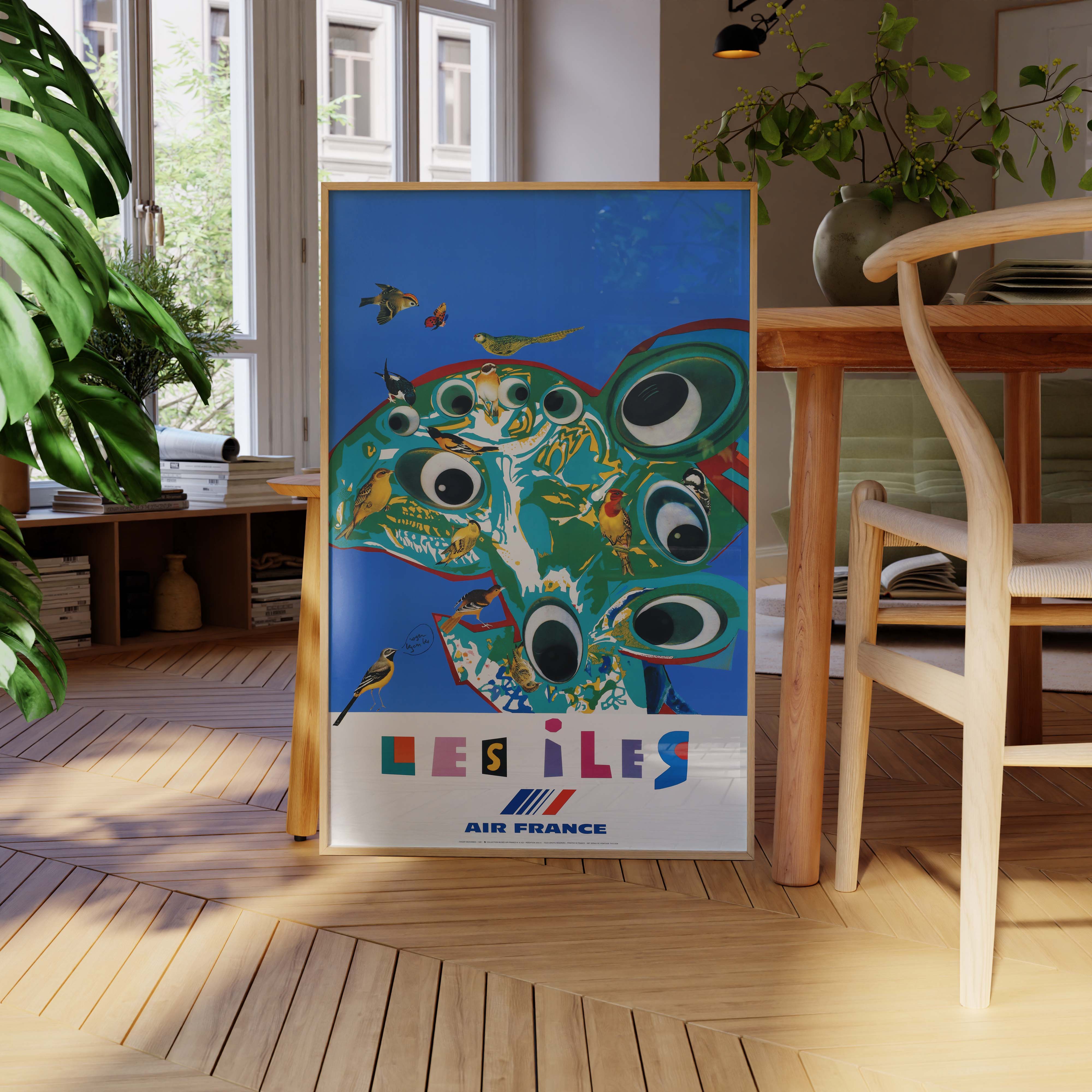 Affiche d'agence Air France - Les iles-oneart.fr