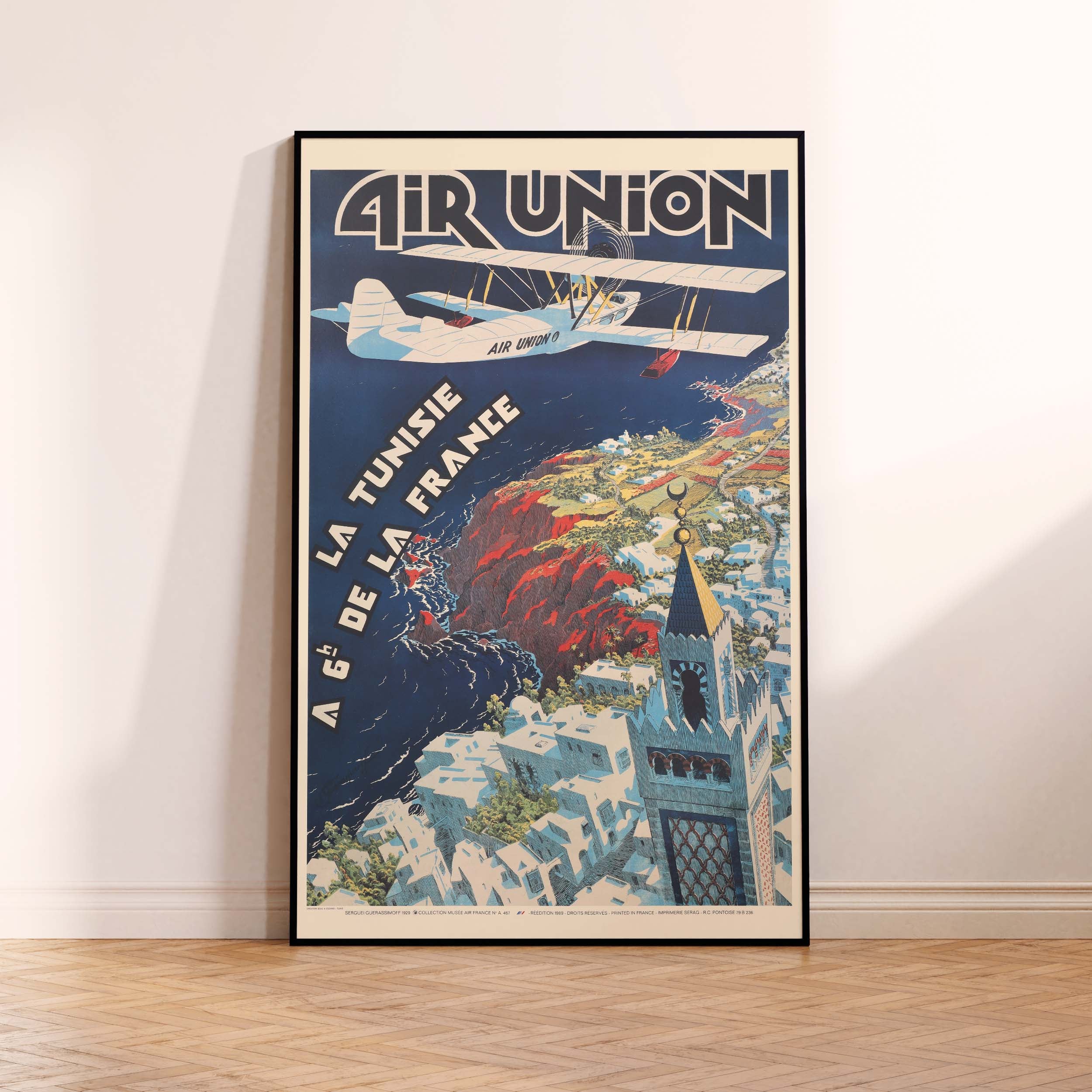 Affiche d'agence Air Union - La Tunisie à 6h de la France-oneart.fr