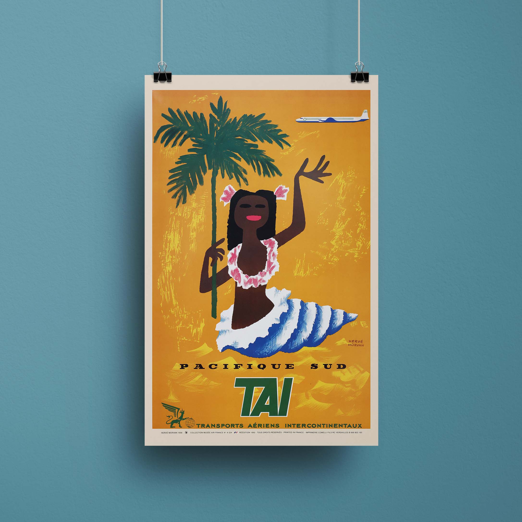Affiche d'agence TAI - Pacifique Sud-oneart.fr