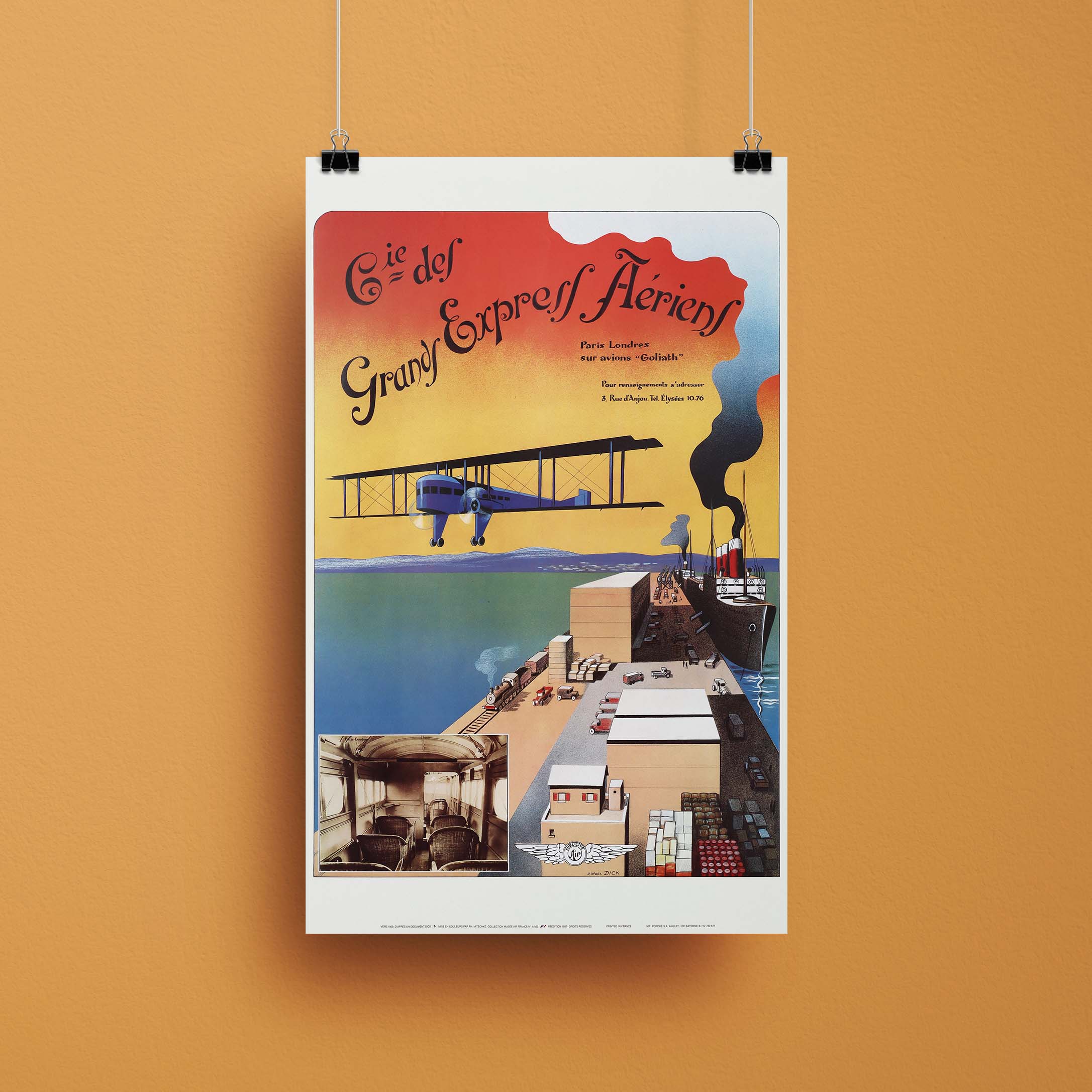 Affiche d'agence Grands Express Aériens-oneart.fr