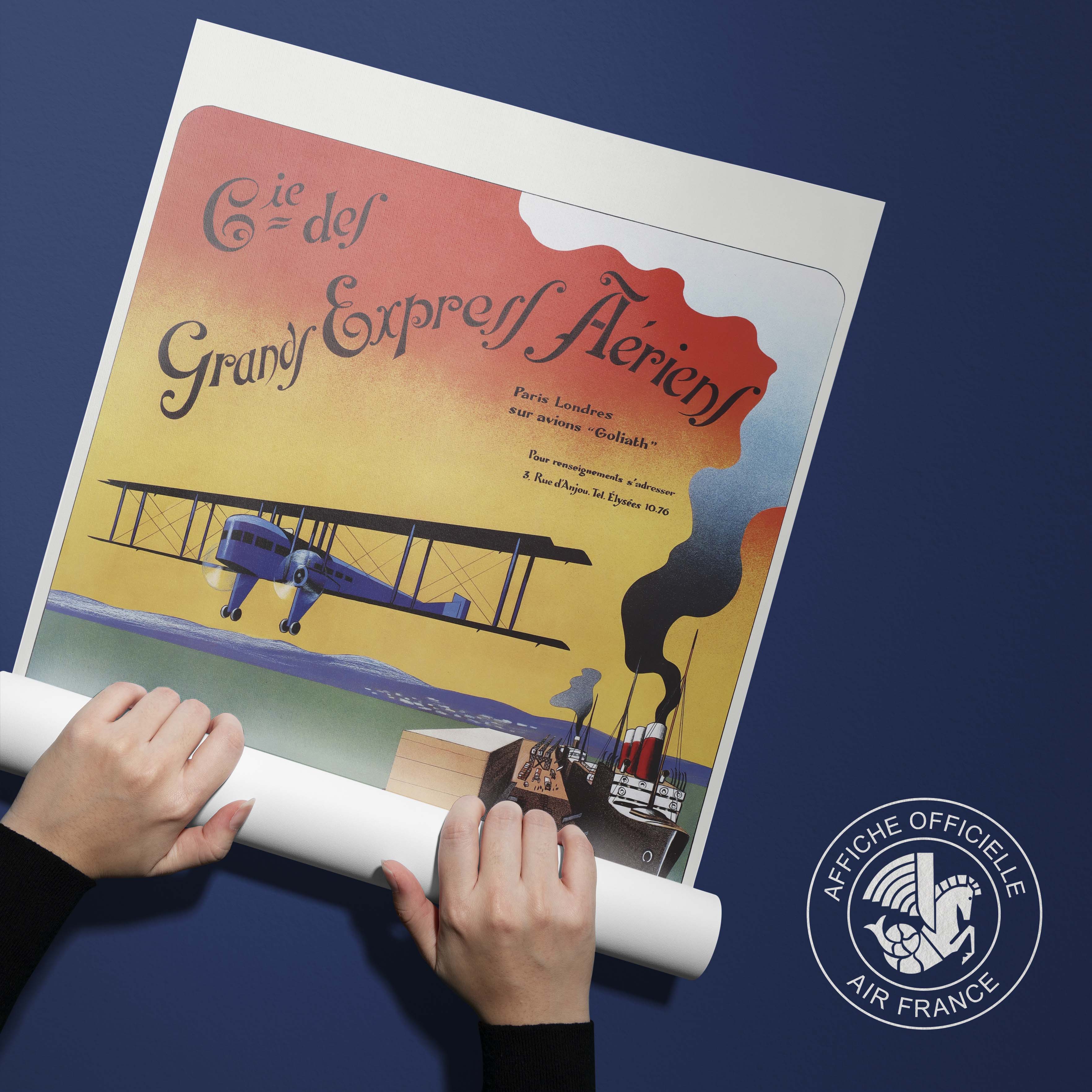 Affiche d'agence Grands Express Aériens-oneart.fr