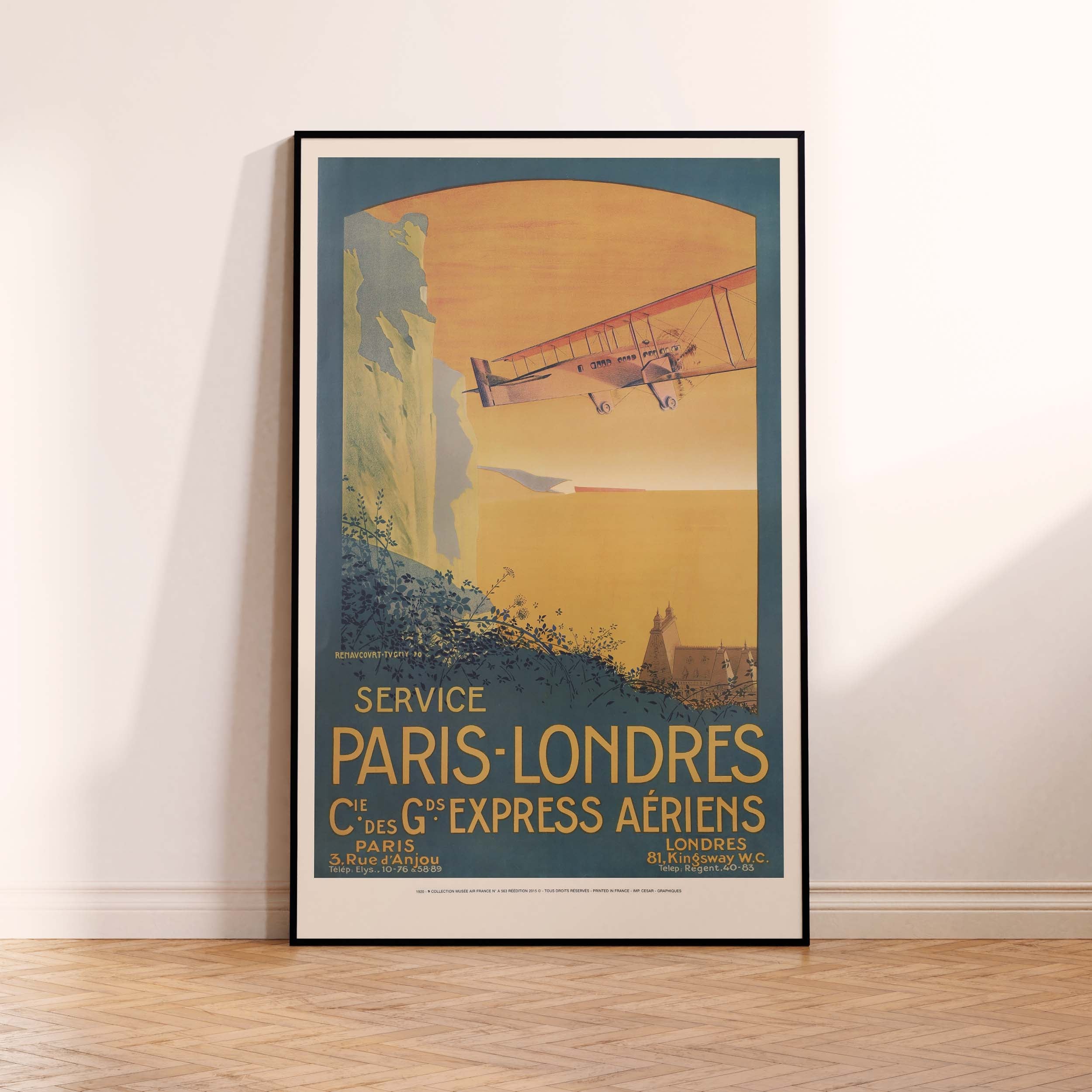Affiche d'agence Air France - Service Paris-Londres-oneart.fr