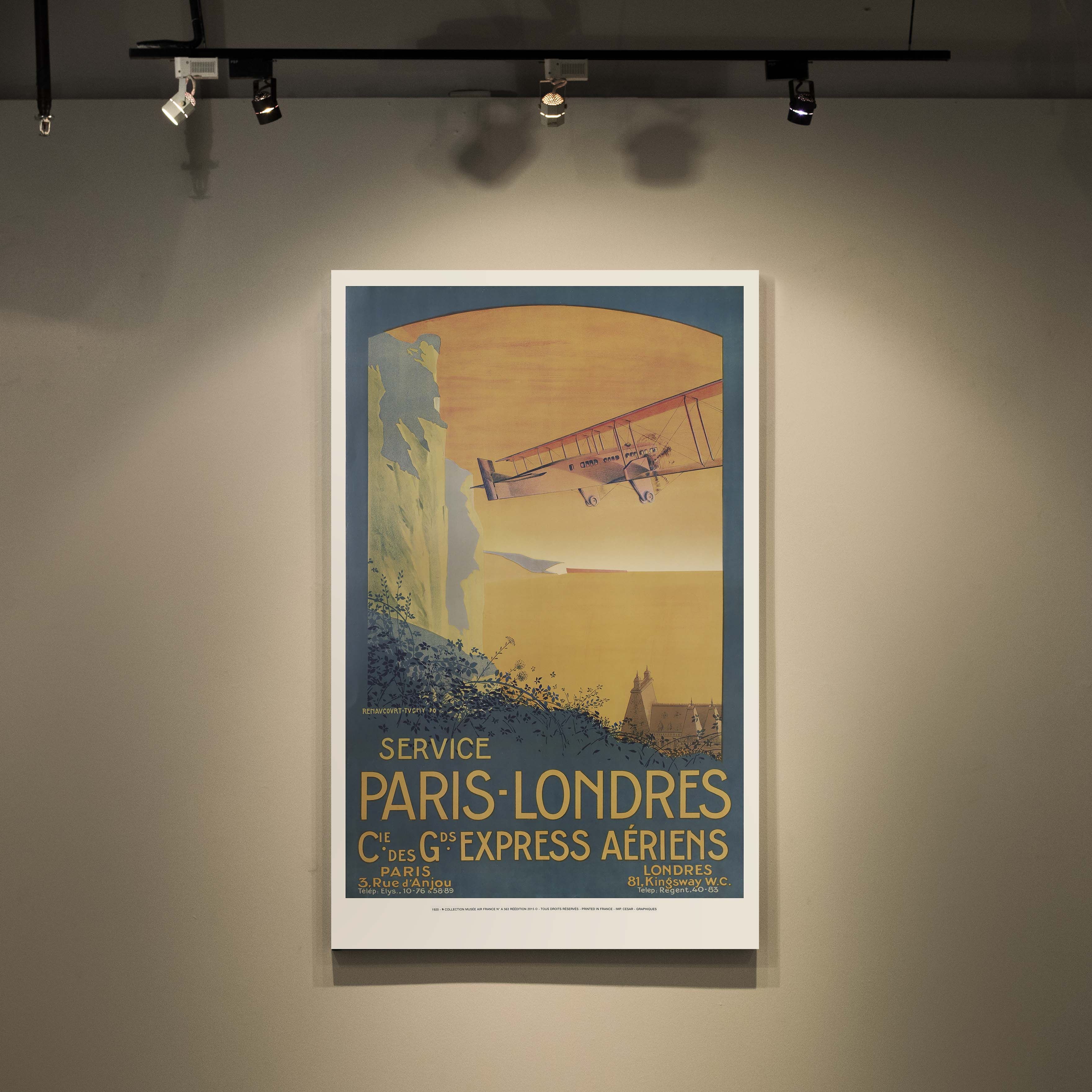 Affiche d'agence Air France - Service Paris-Londres-oneart.fr