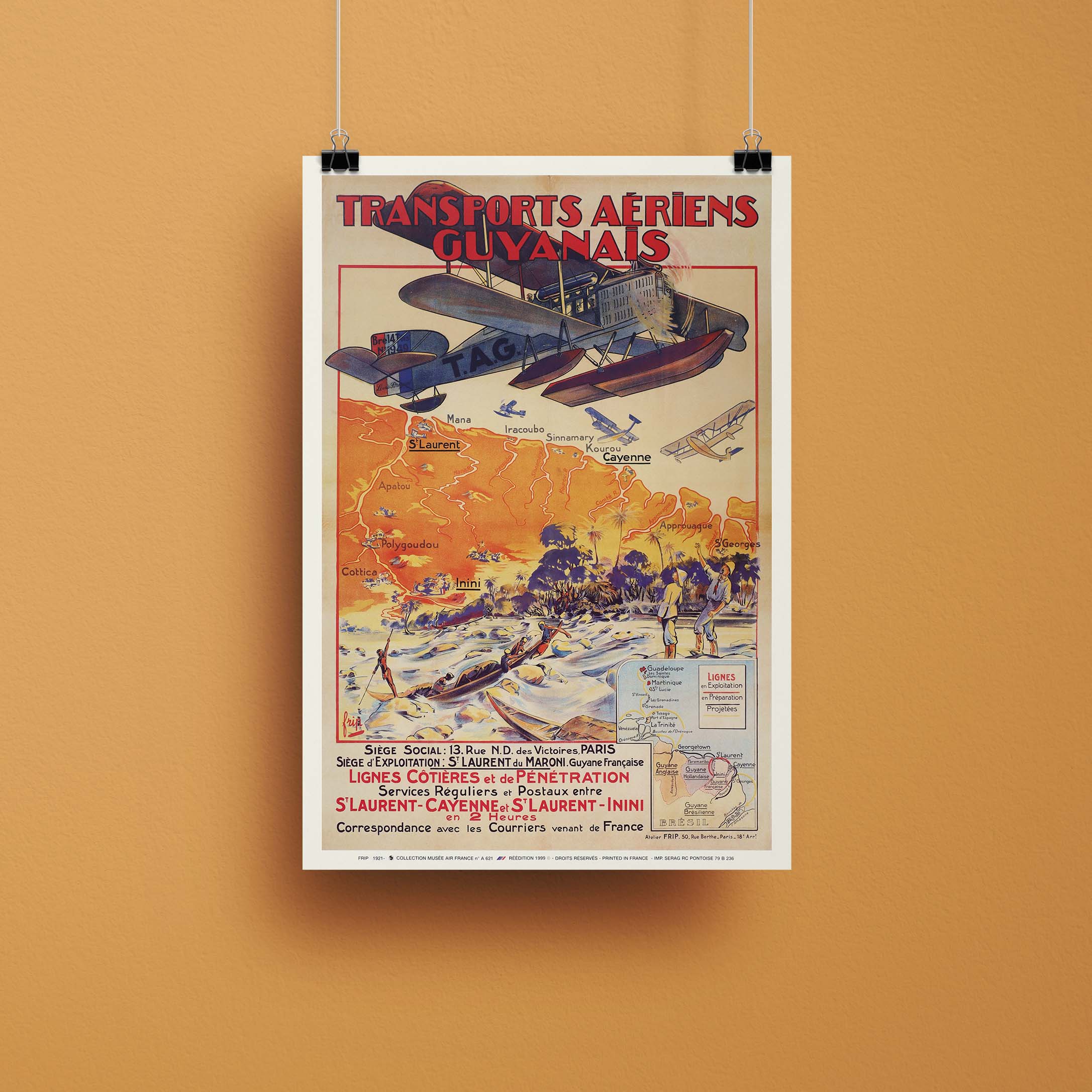 Affiche d'agence Transports Aériens Guyanais-oneart.fr