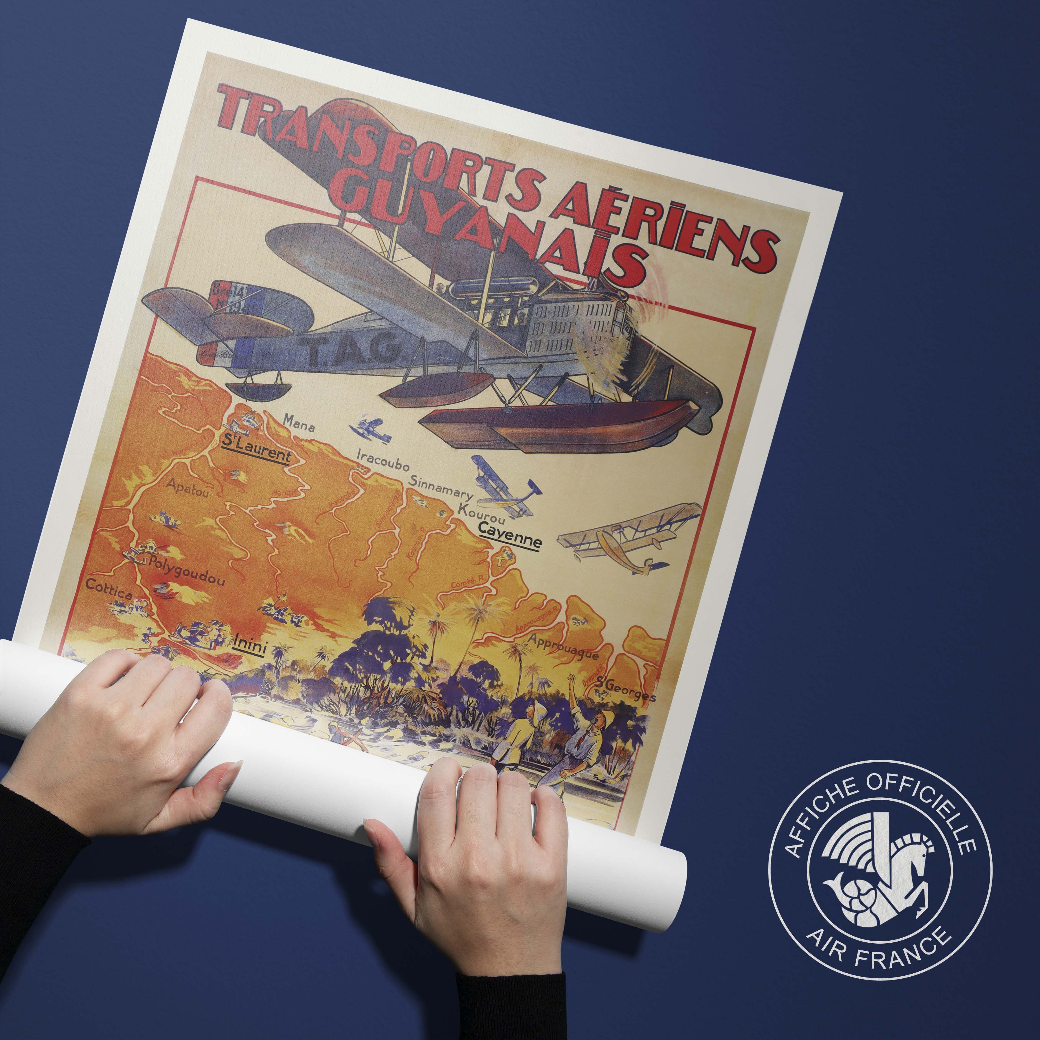 Affiche d'agence Transports Aériens Guyanais-oneart.fr