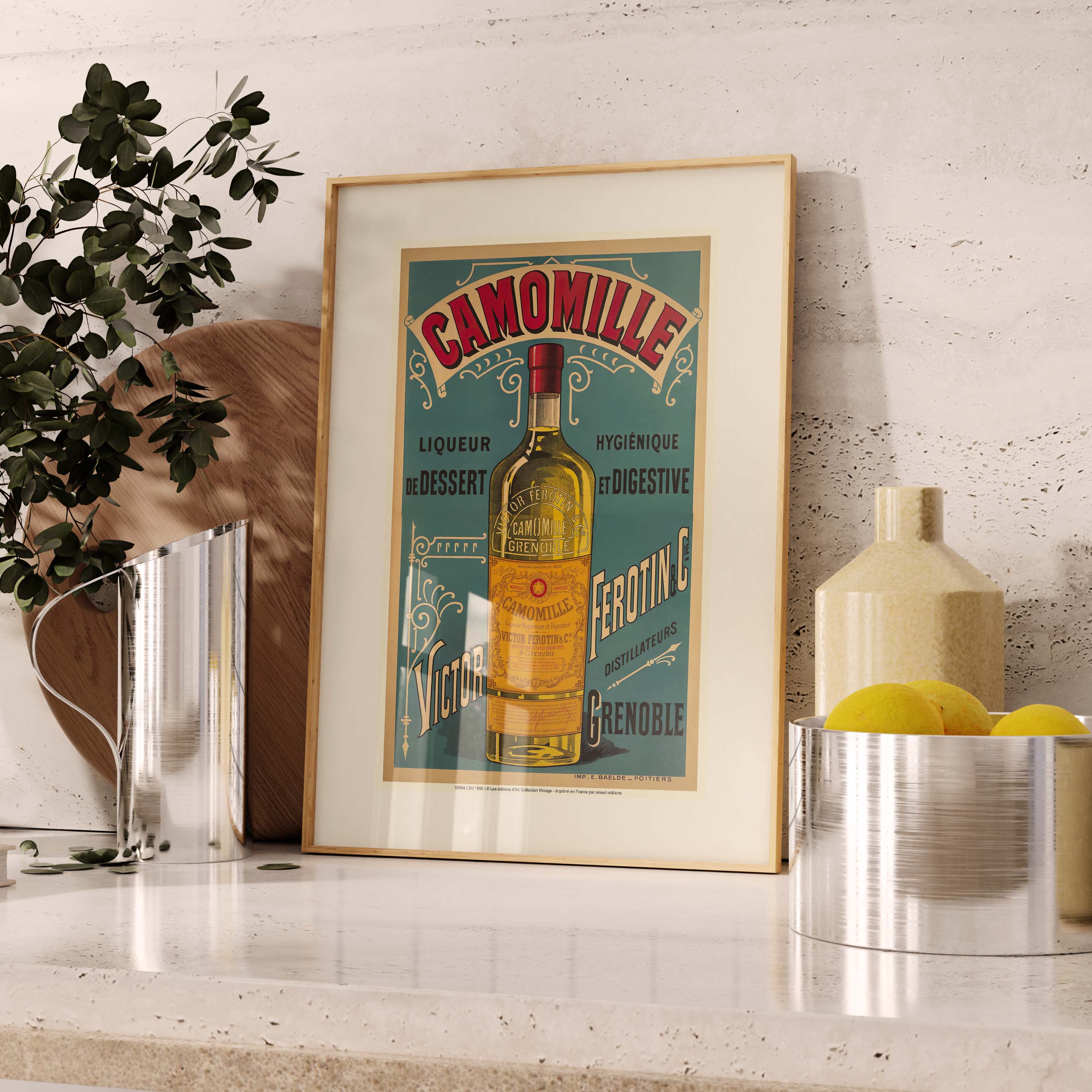 Affiche publicité vintage - Camomille-oneart.fr
