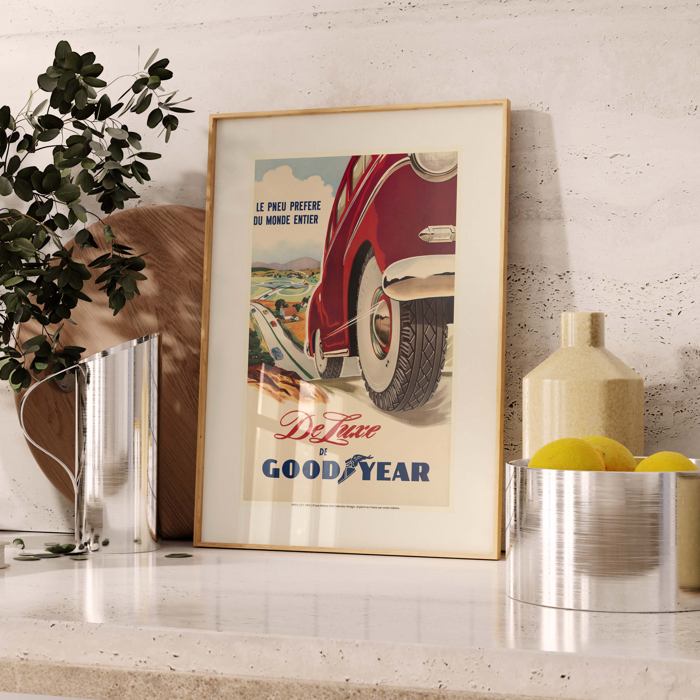 Affiche publicité vintage - Goodyear-oneart.fr