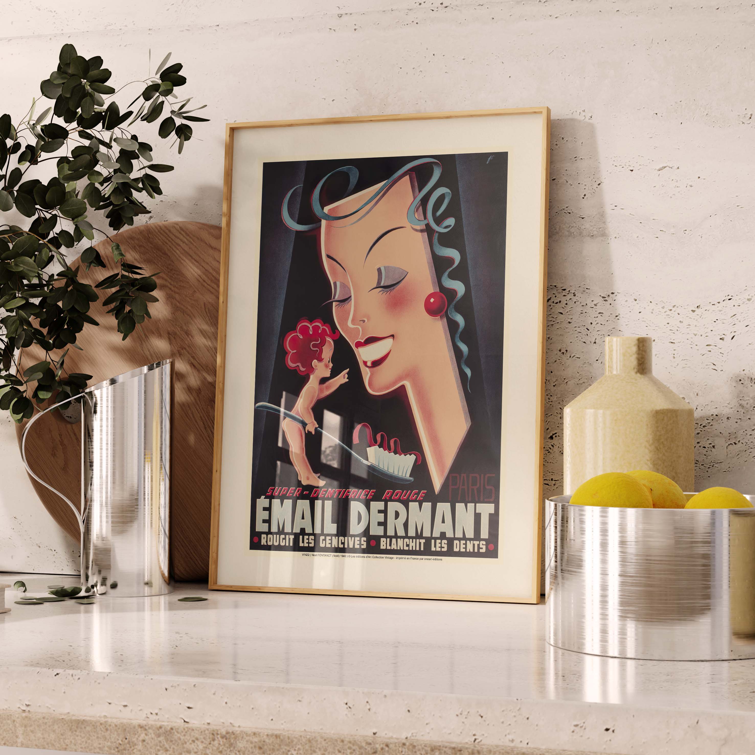 Affiche publicité vintage - Email Dermant-oneart.fr