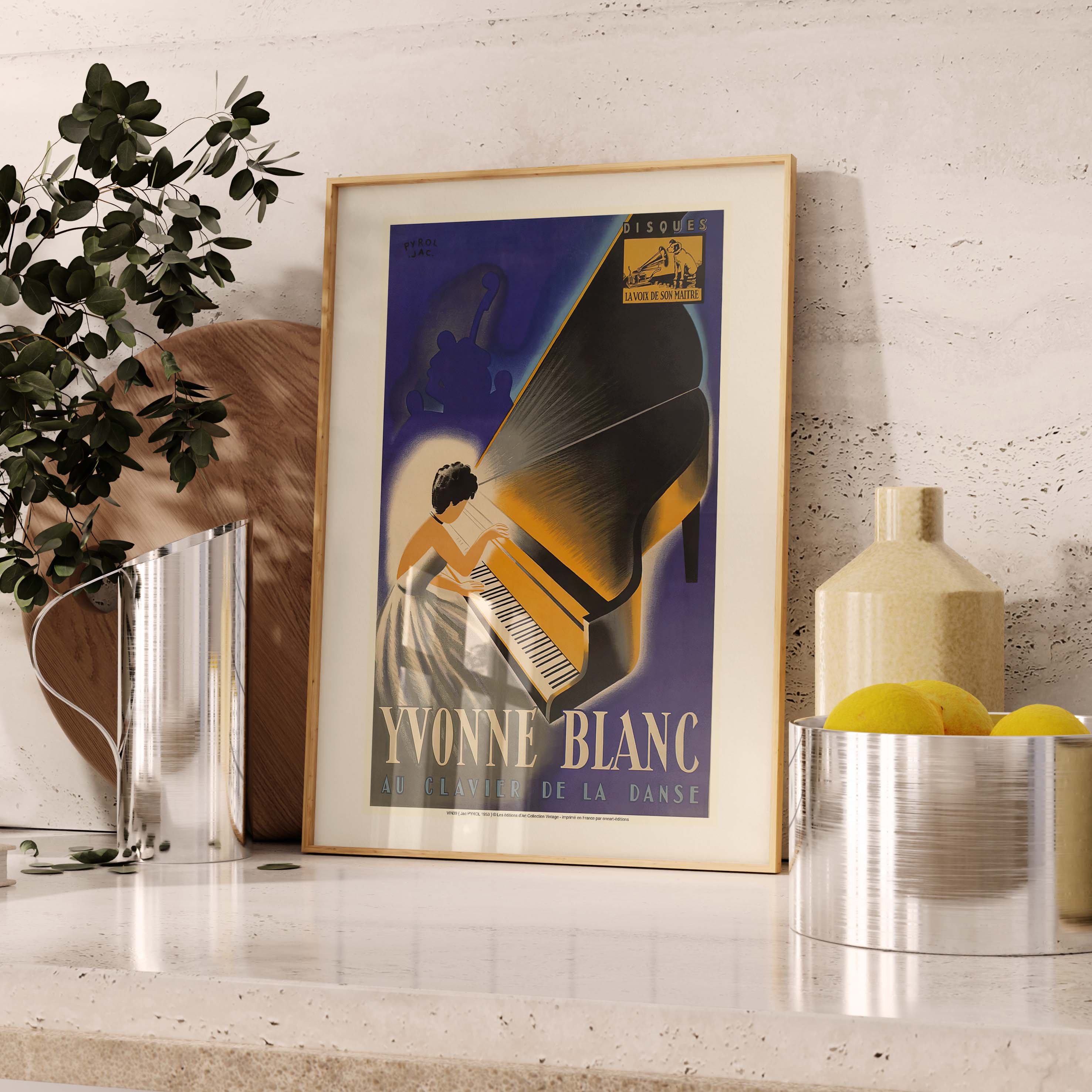 Affiche publicité vintage - Yvonne Blanc-oneart.fr