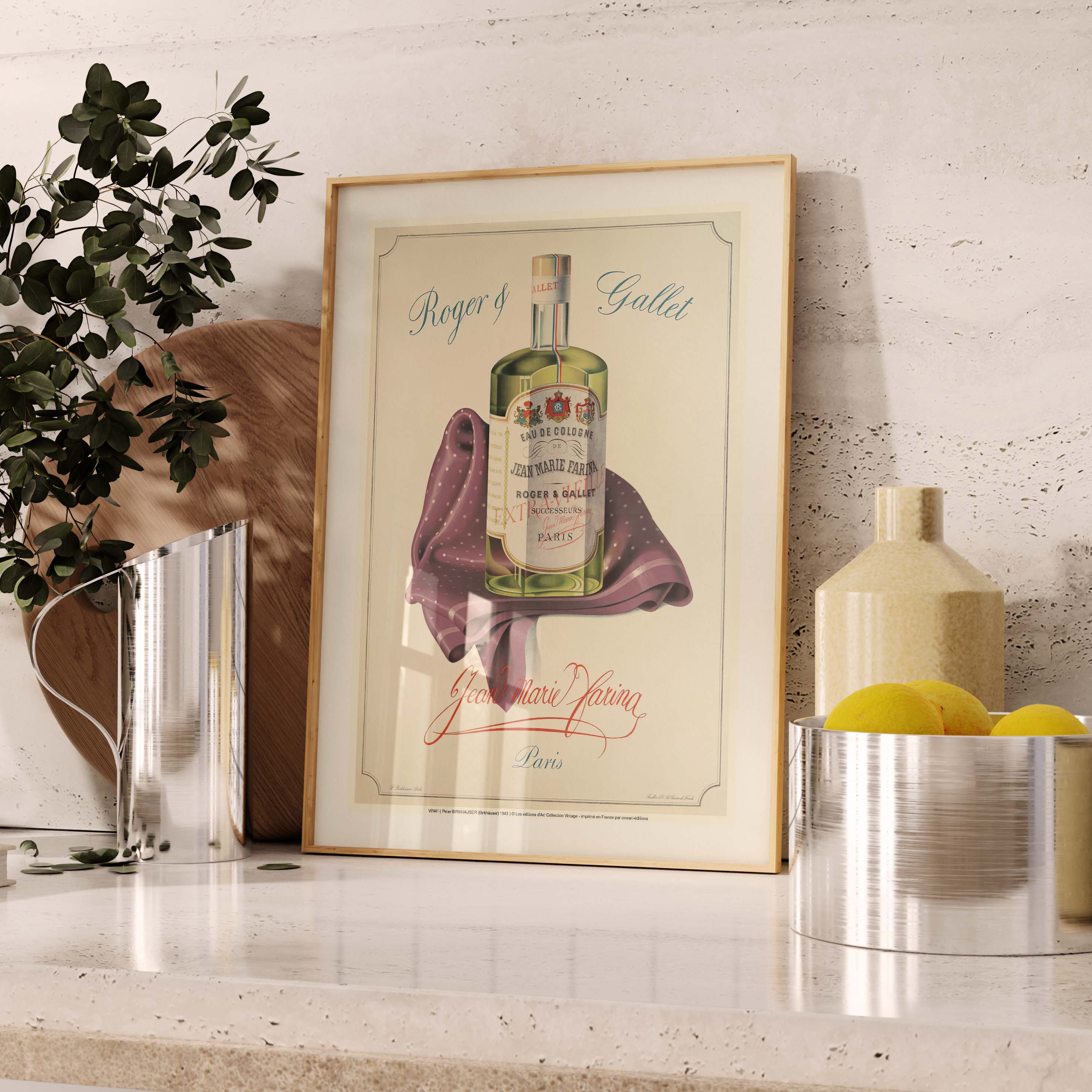 Affiche publicité vintage - Eau de Cologne-oneart.fr