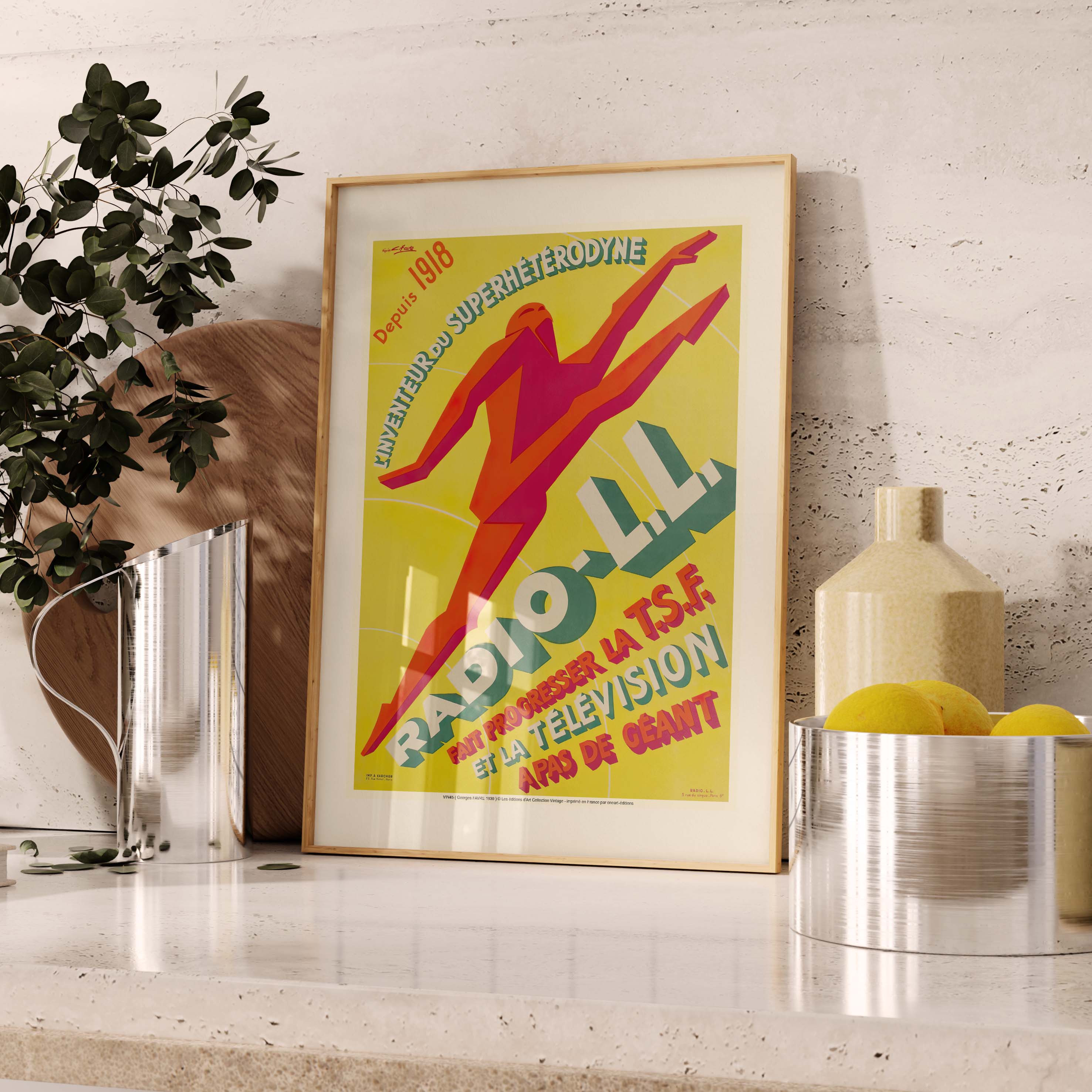 Affiche publicité vintage - Radio.L.L-oneart.fr