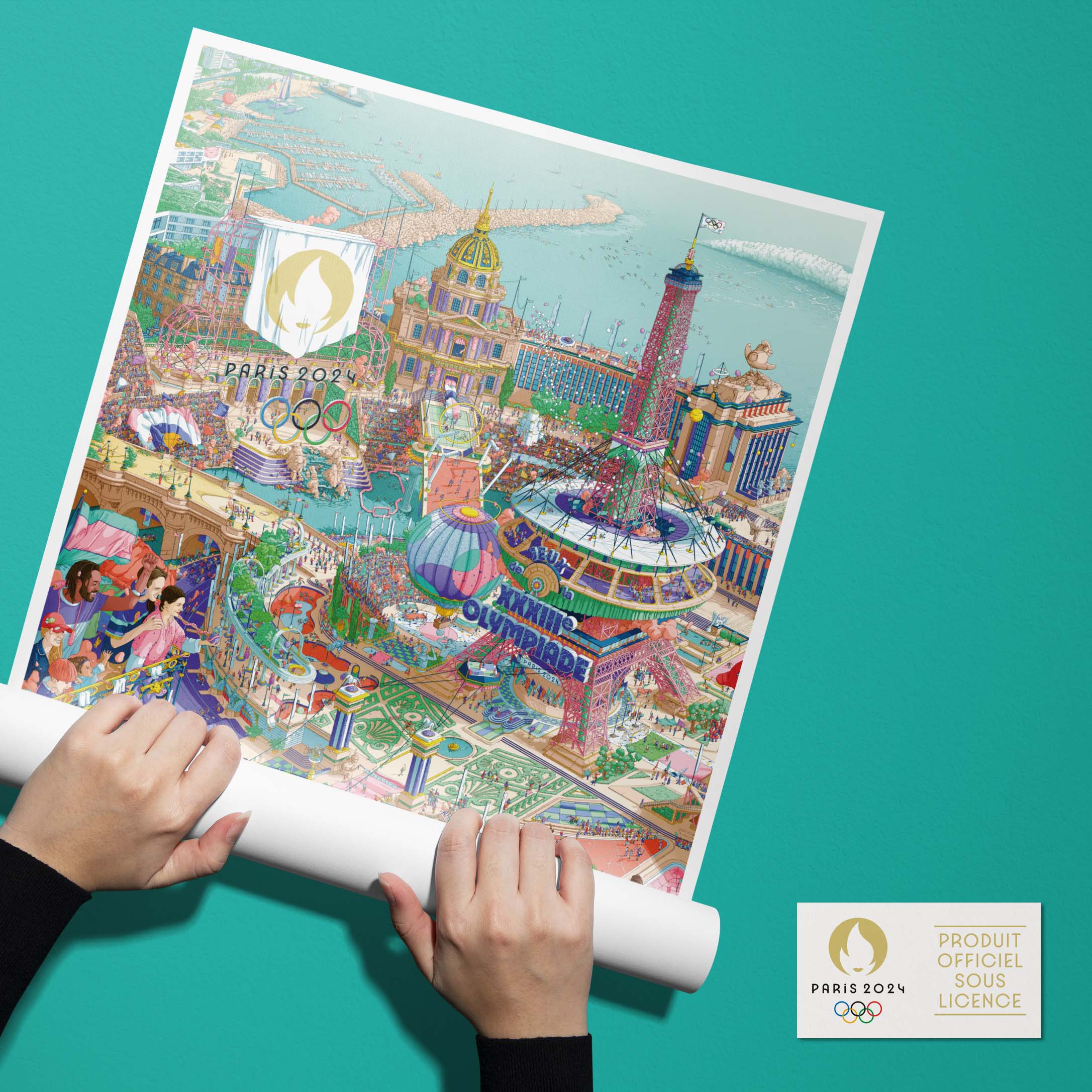 L’affiche officielle des Jeux Olympiques de Paris 2024 - couleur