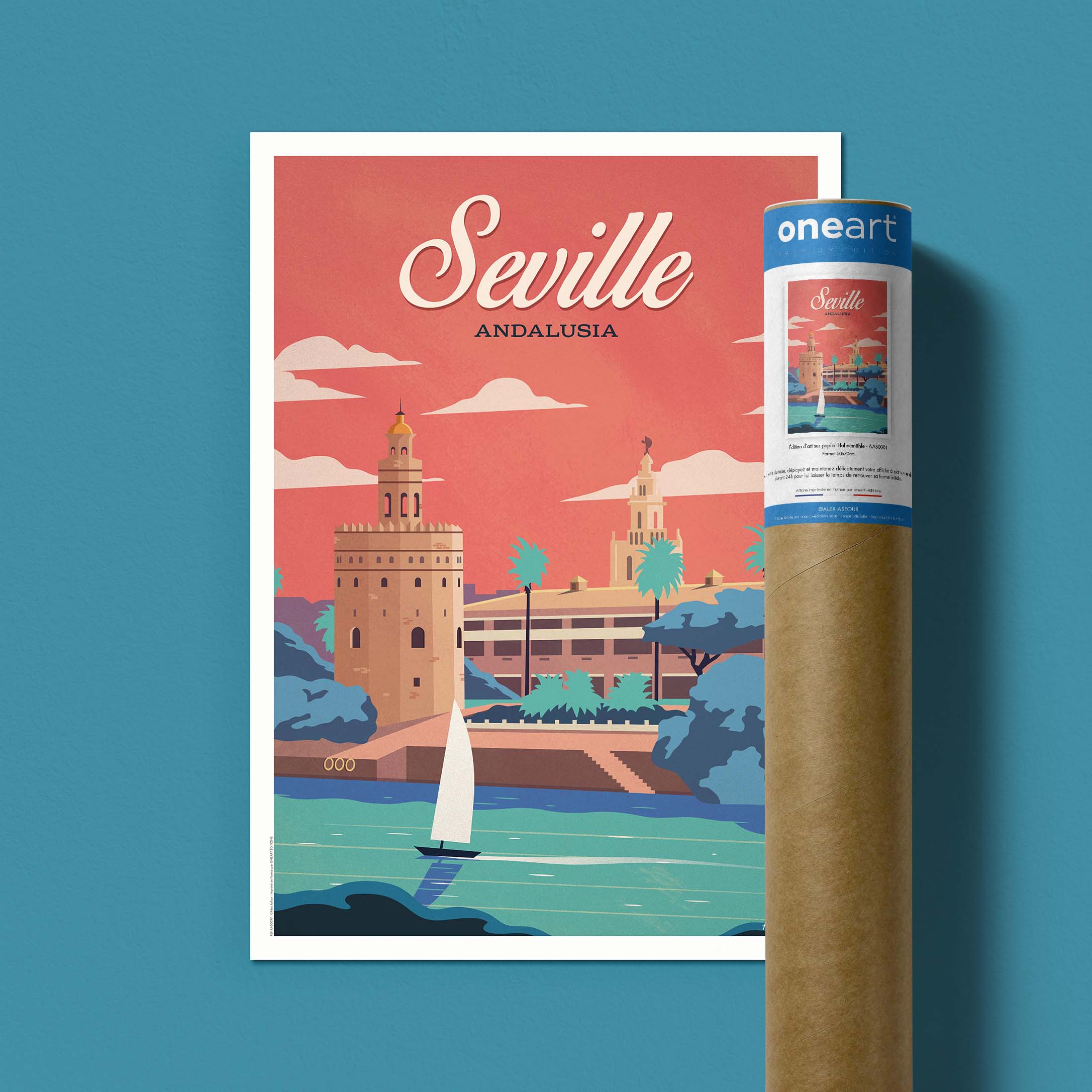 Affiche de voyage Espagne - Séville par Alex Asfour