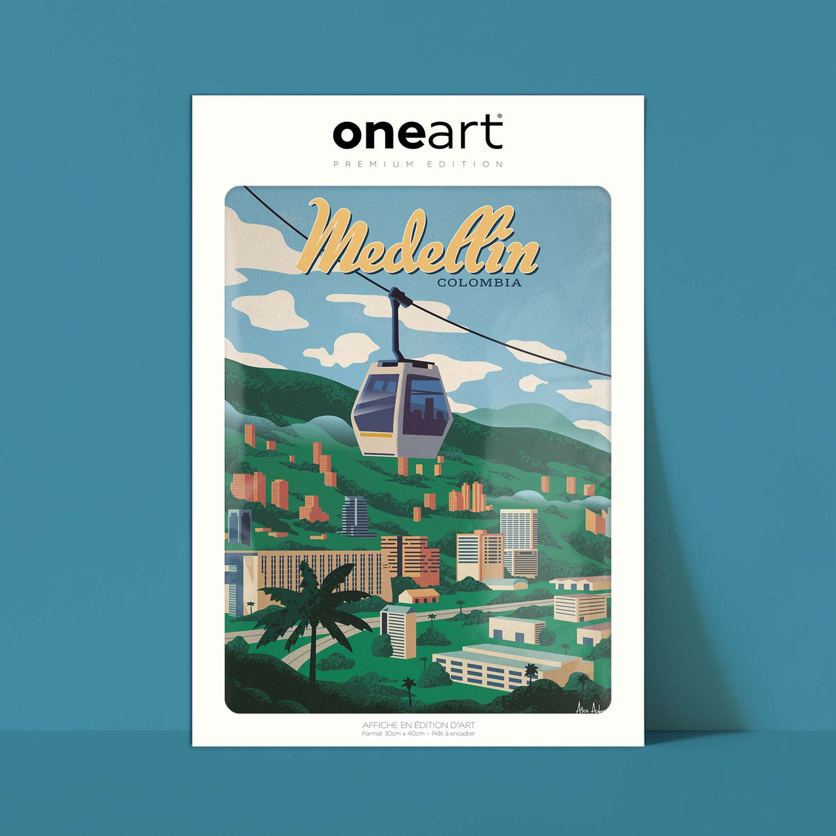 Affiche de voyage Colombie - Medellín par Alex Asfour